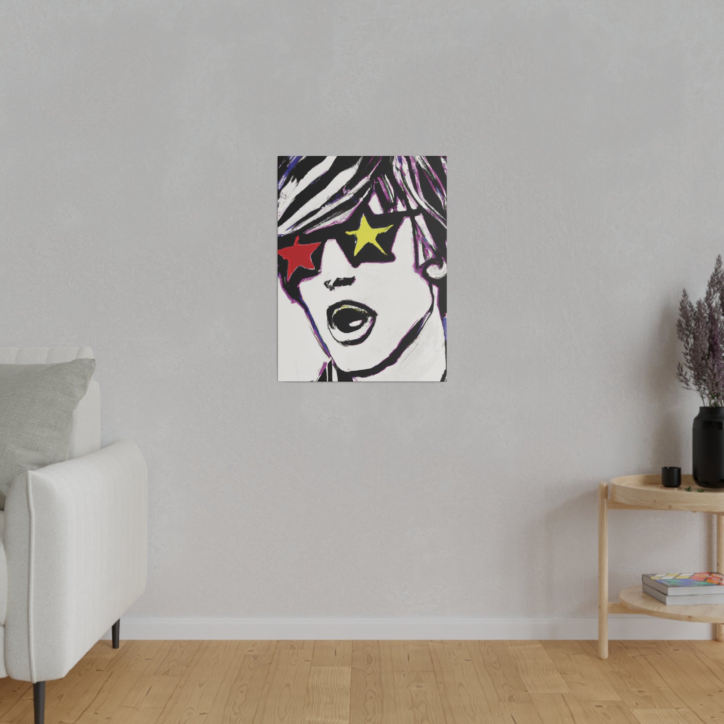 4532A - Rockstar Painting Print | Face | Abstract | Poster | Home Decor | Wall Art | Music Art | Canvas