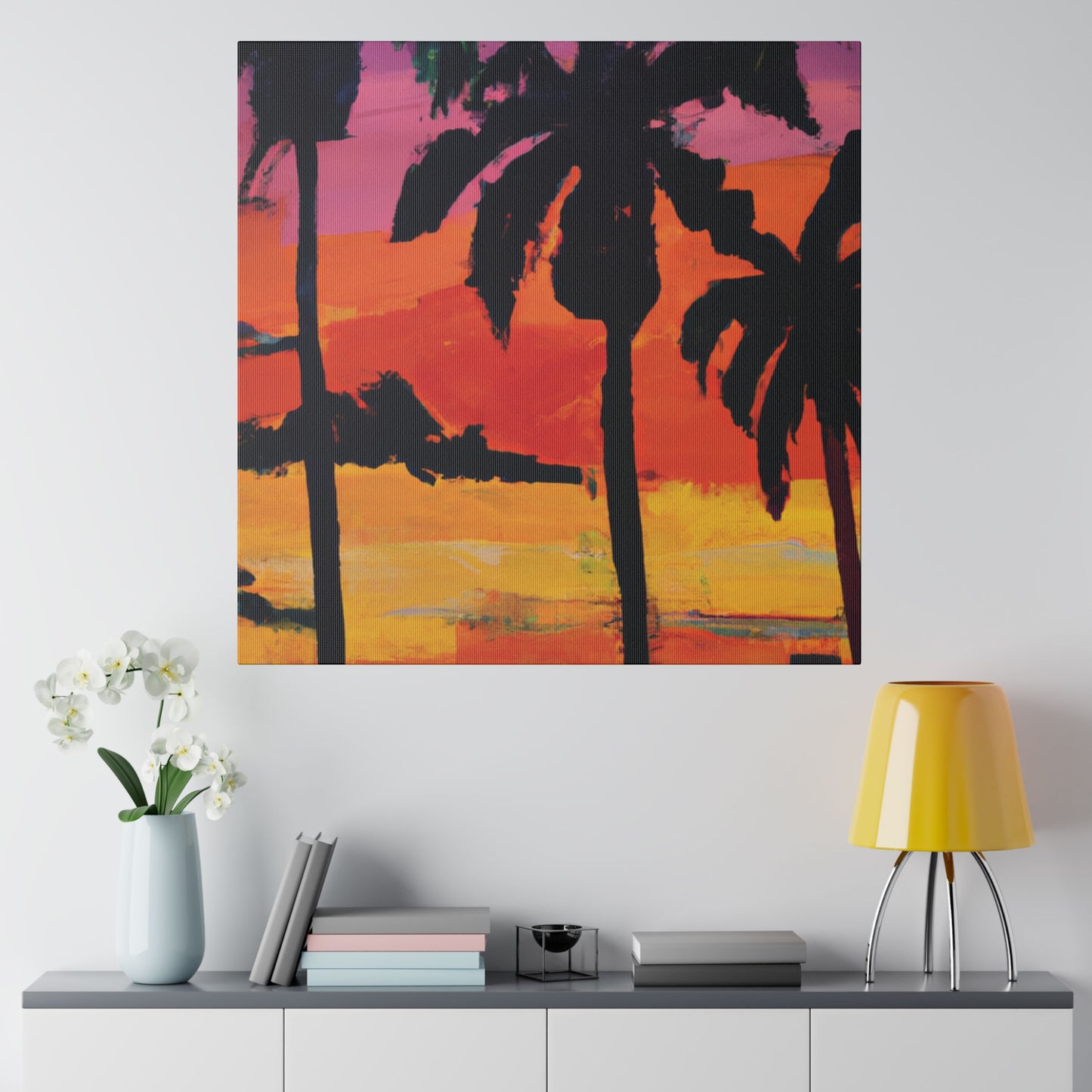 7389S - Miami Beach Sunset Painting Print | Miami | Beach | Sunset | Poster | Home Decor | Wall Art | Canvas