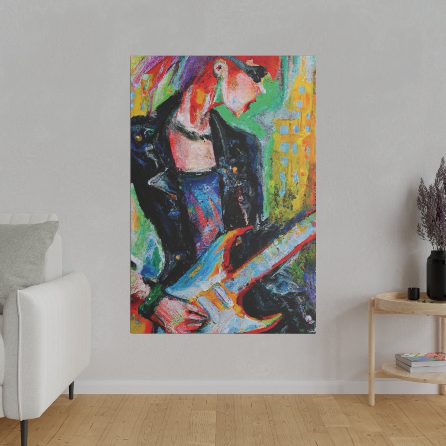 2036Q - Rockstar Oil Painting Style Print | Poster | Home Decor | Wall Art | Music Art | Canvas