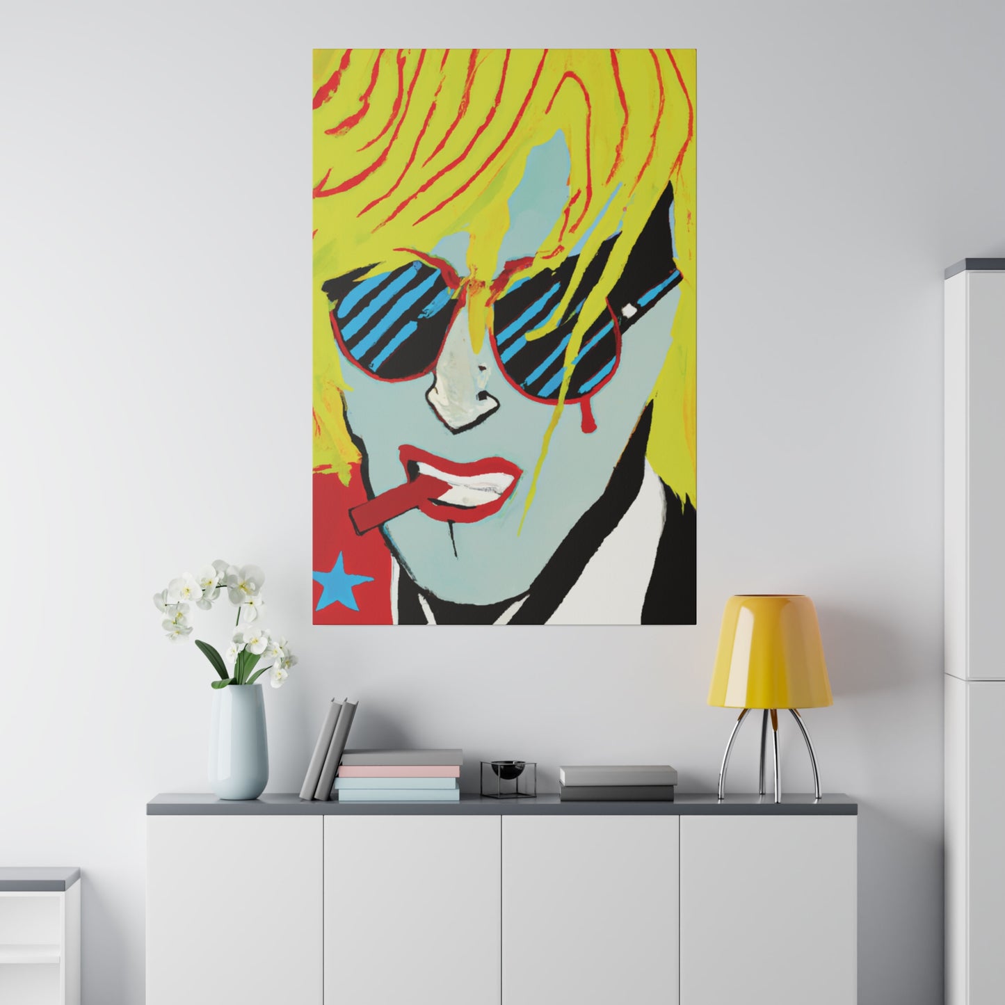 3122Y - Rockstar Painting Print | Face | Abstract | Poster | Home Decor | Wall Art | Music Art | Canvas