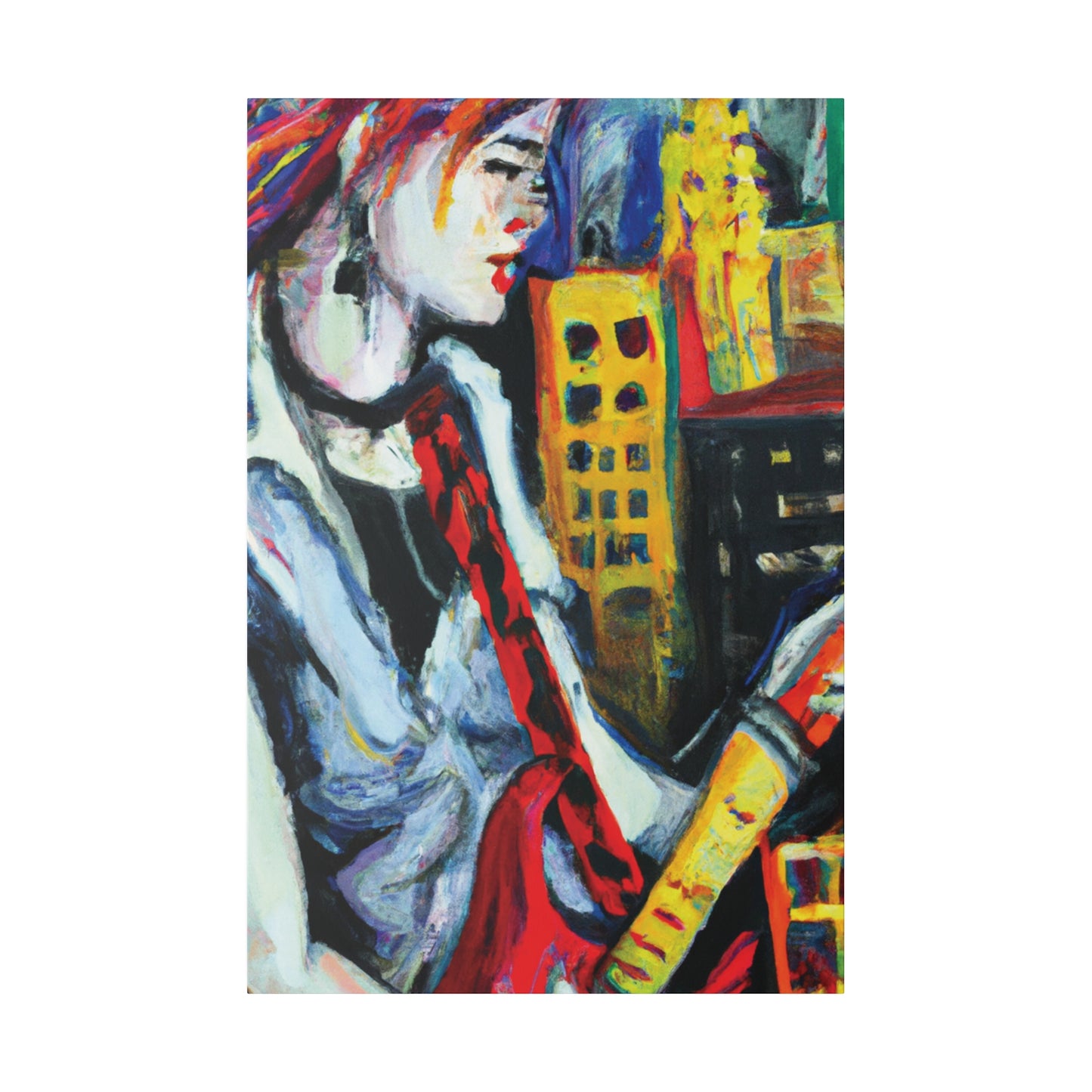 4053F - Rockstar Oil Painting Style Print | Poster | Home Decor | Wall Art | Music Art | Canvas