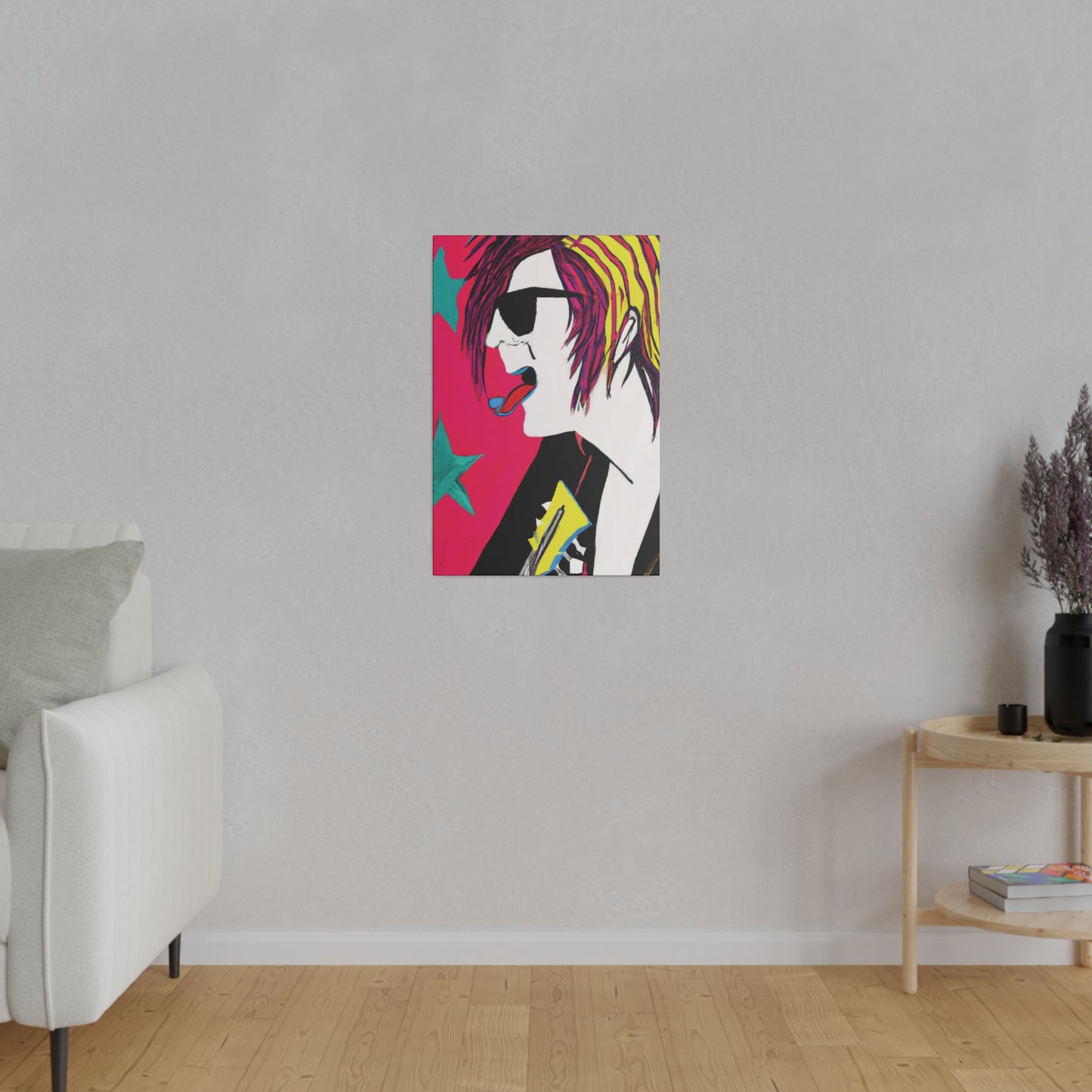 4447P - Rockstar Painting Print | Face | Abstract | Poster | Home Decor | Wall Art | Music Art | Canvas