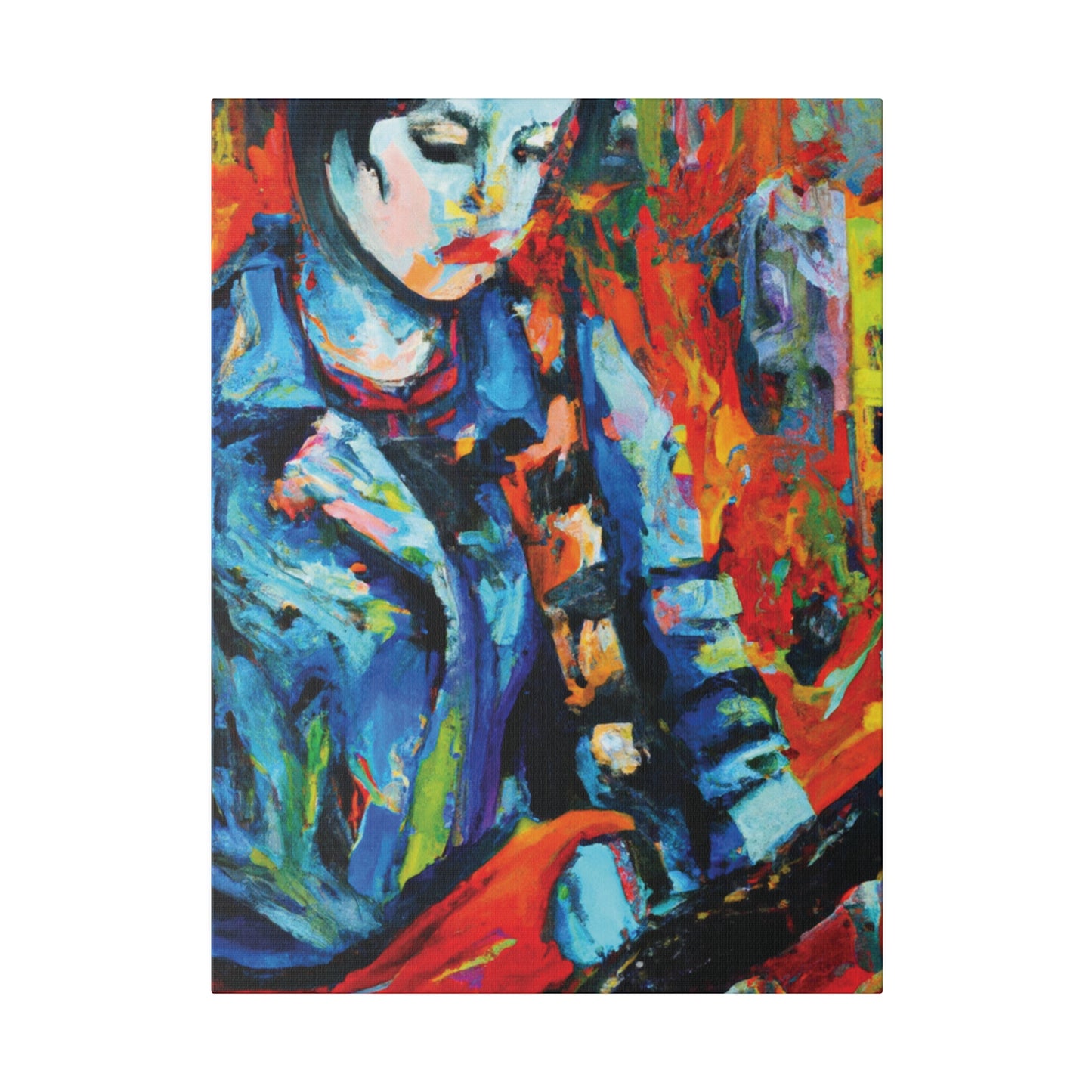 3759K - Rockstar Oil Painting Style Print | Poster | Home Decor | Wall Art | Music Art | Canvas