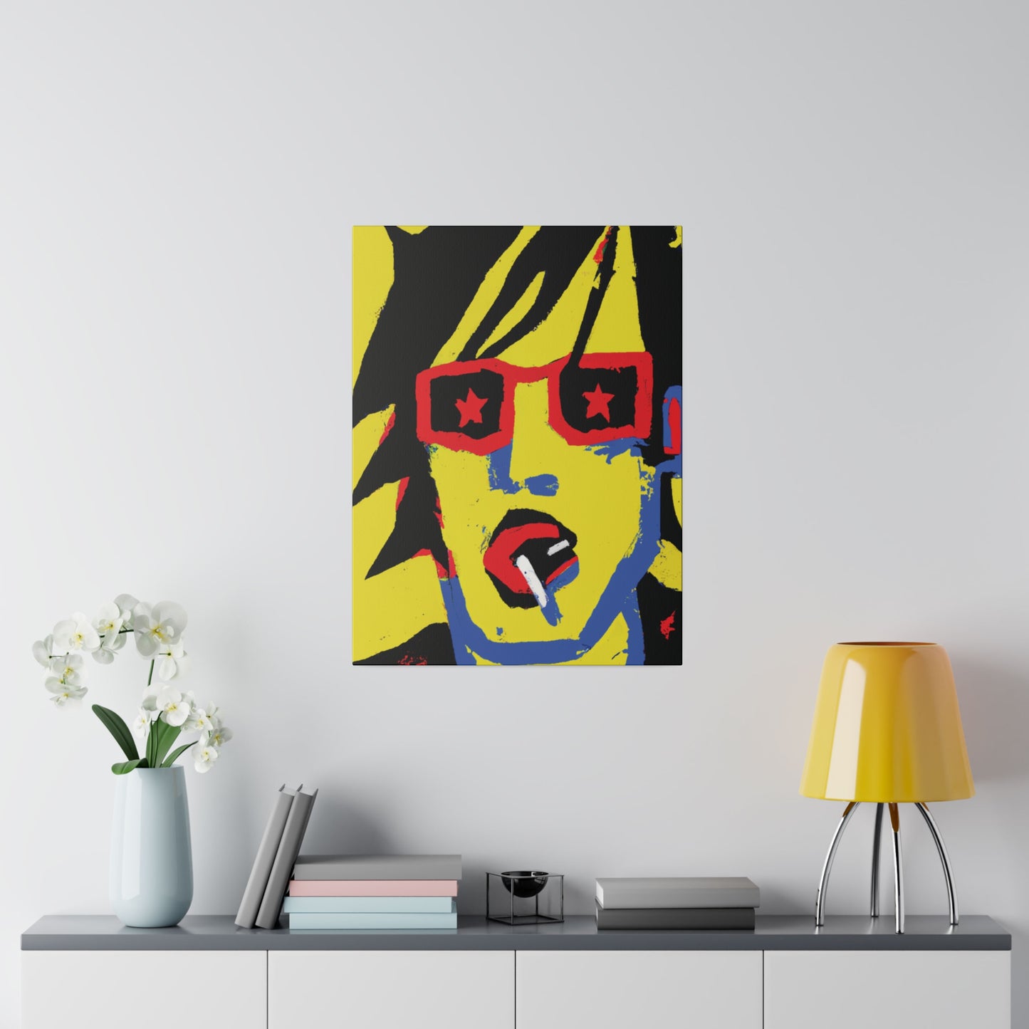 4745B - Rockstar Painting Print | Face | Abstract | Poster | Home Decor | Wall Art | Music Art | Canvas