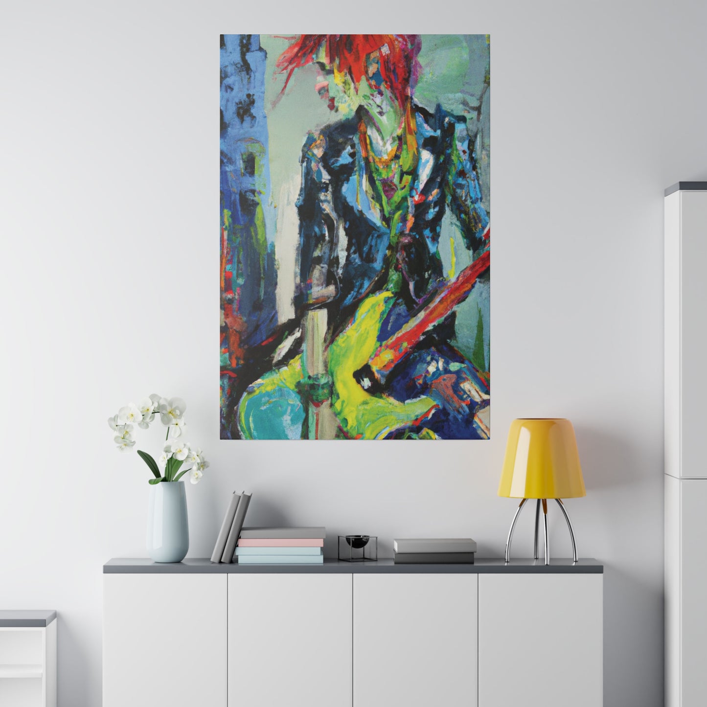 5111Y - Rockstar Oil Painting Style Print | Poster | Home Decor | Wall Art | Music Art | Canvas