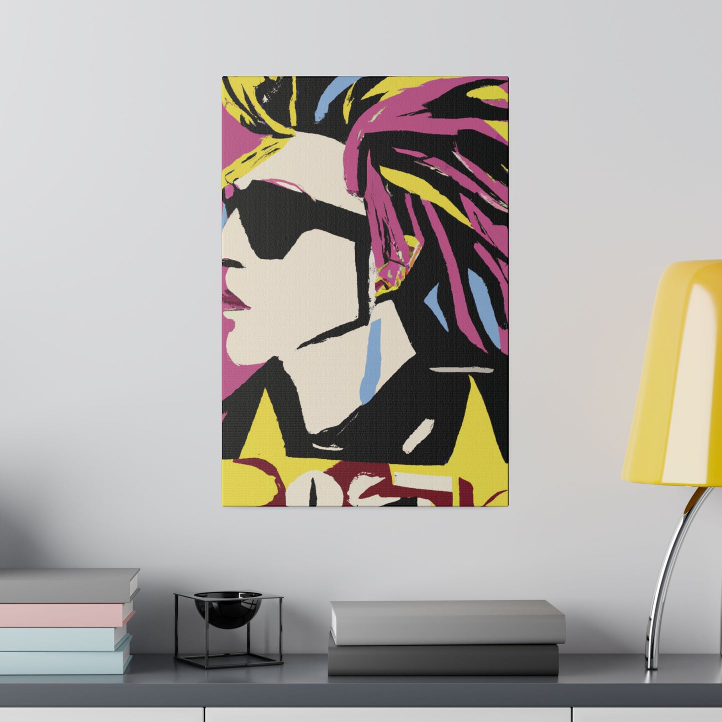 6201W - Rockstar Painting Print | Face | Abstract | Poster | Home Decor | Wall Art | Music Art | Canvas