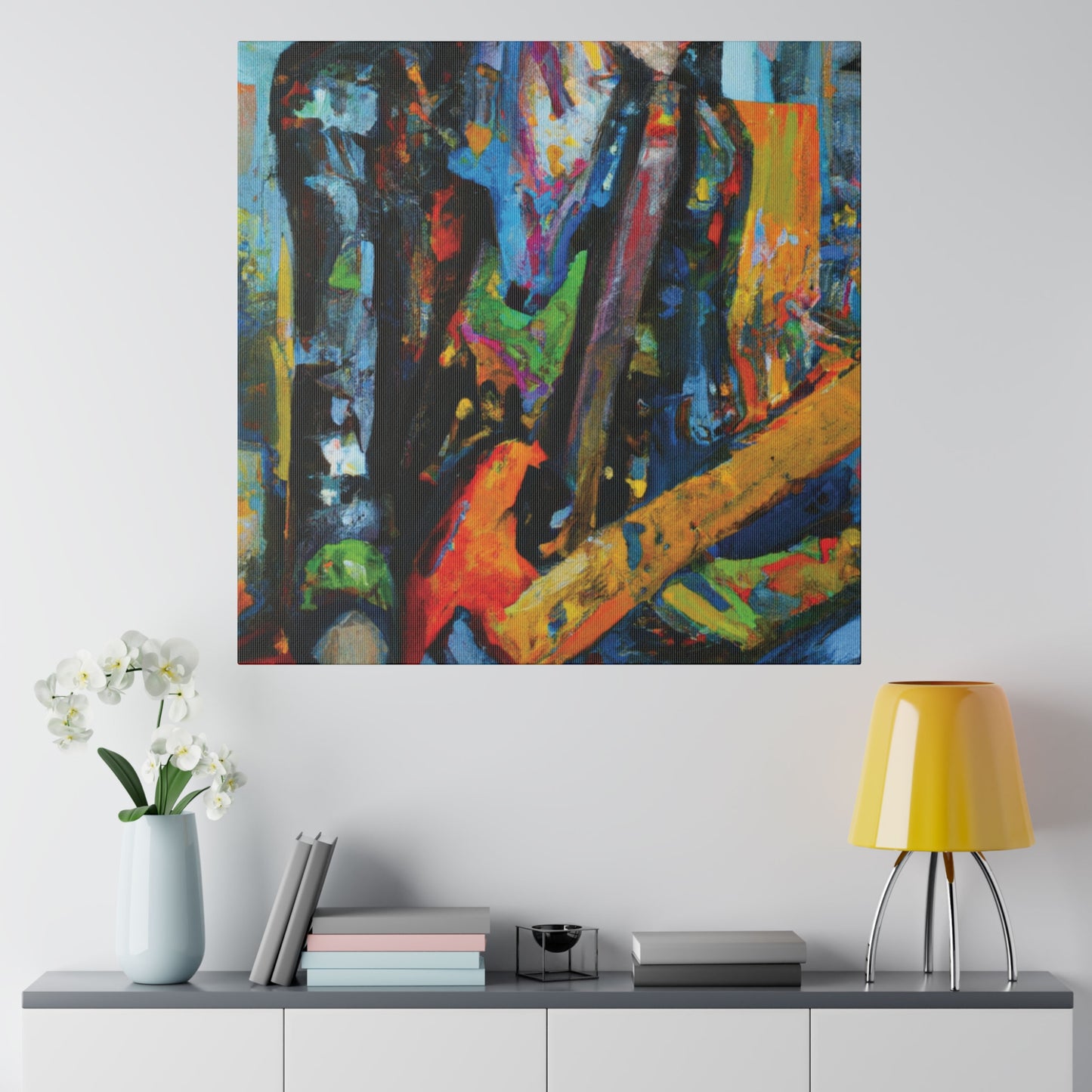 7893K - Rockstar Oil Painting Style Print | Poster | Home Decor | Wall Art | Music Art | Canvas