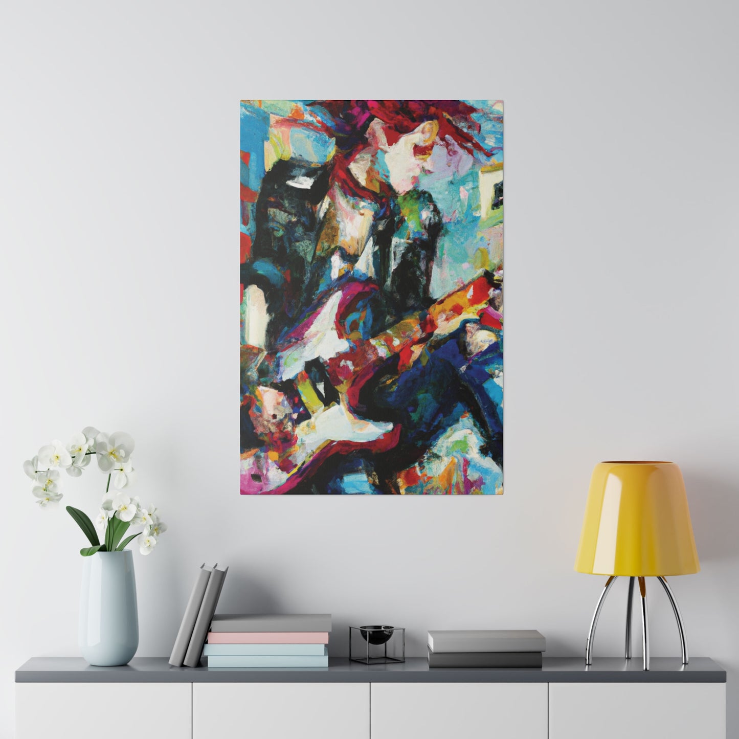 3767O - Rockstar Oil Painting Style Print | Poster | Home Decor | Wall Art | Music Art | Canvas