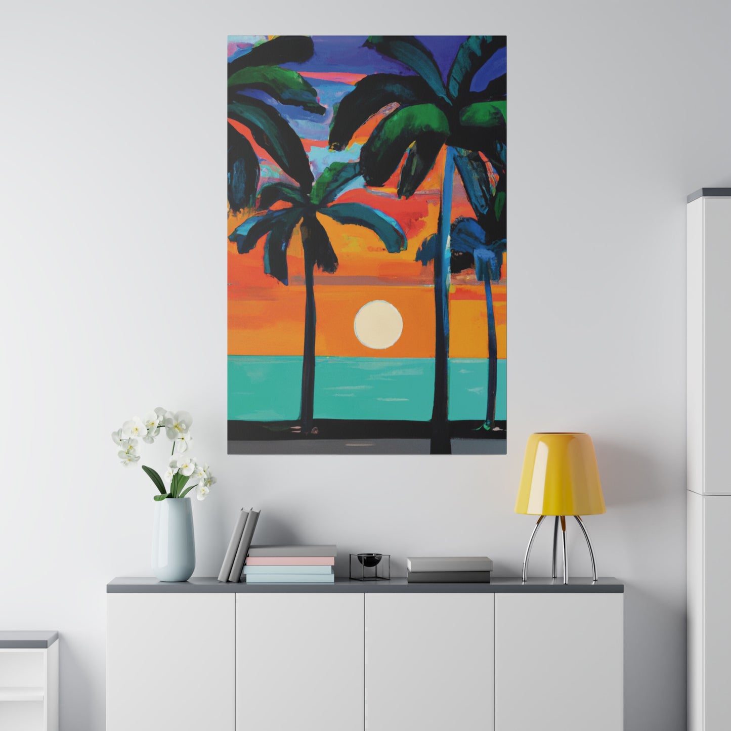 4567C - Miami Beach Sunset Painting Print | Miami | Beach | Sunset | Poster | Home Decor | Wall Art | Canvas