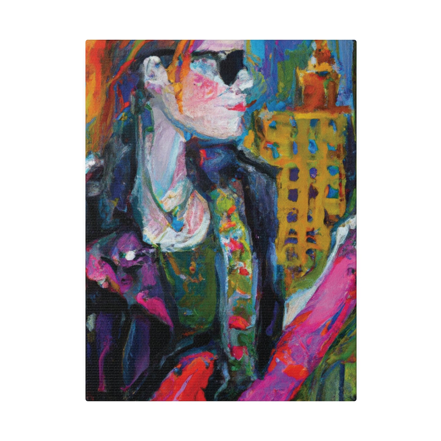 9503W - Rockstar Oil Painting Style Print | Poster | Home Decor | Wall Art | Music Art | Canvas