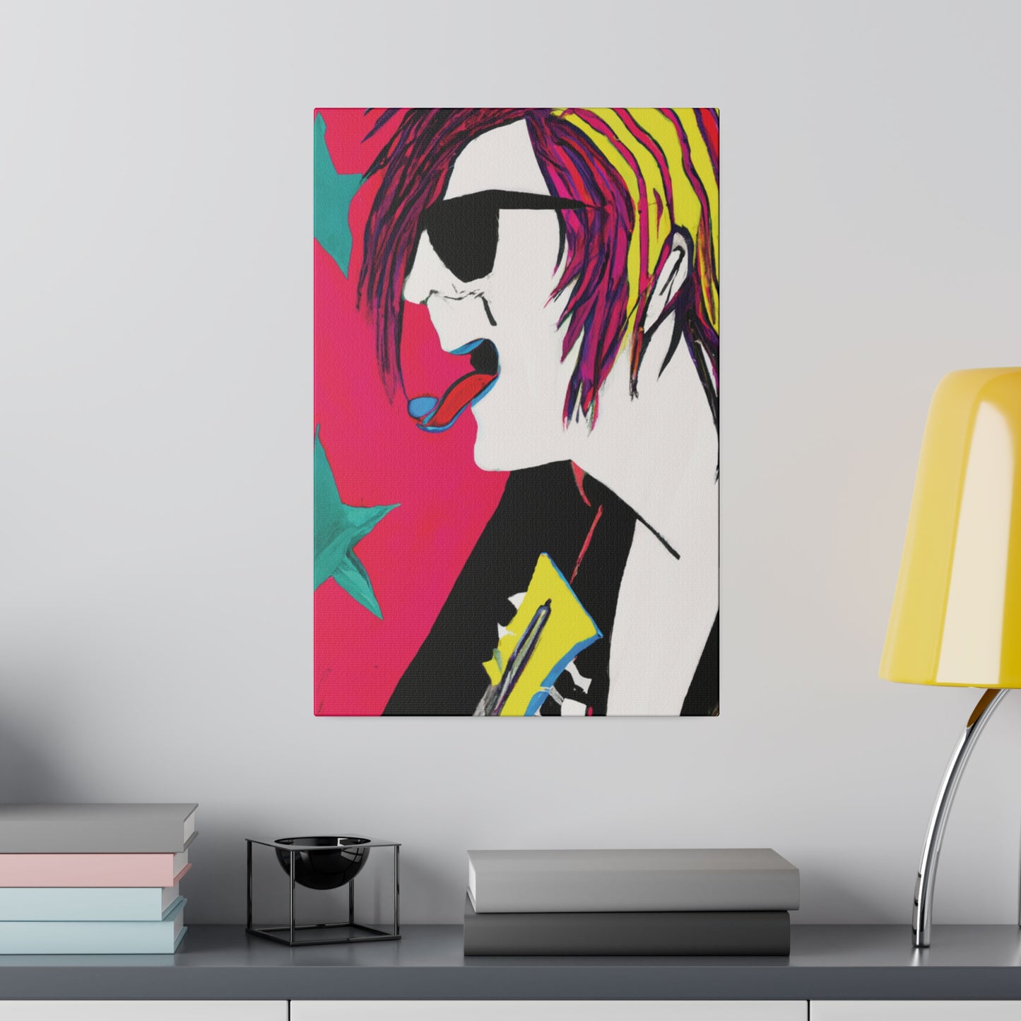 4447P - Rockstar Painting Print | Face | Abstract | Poster | Home Decor | Wall Art | Music Art | Canvas