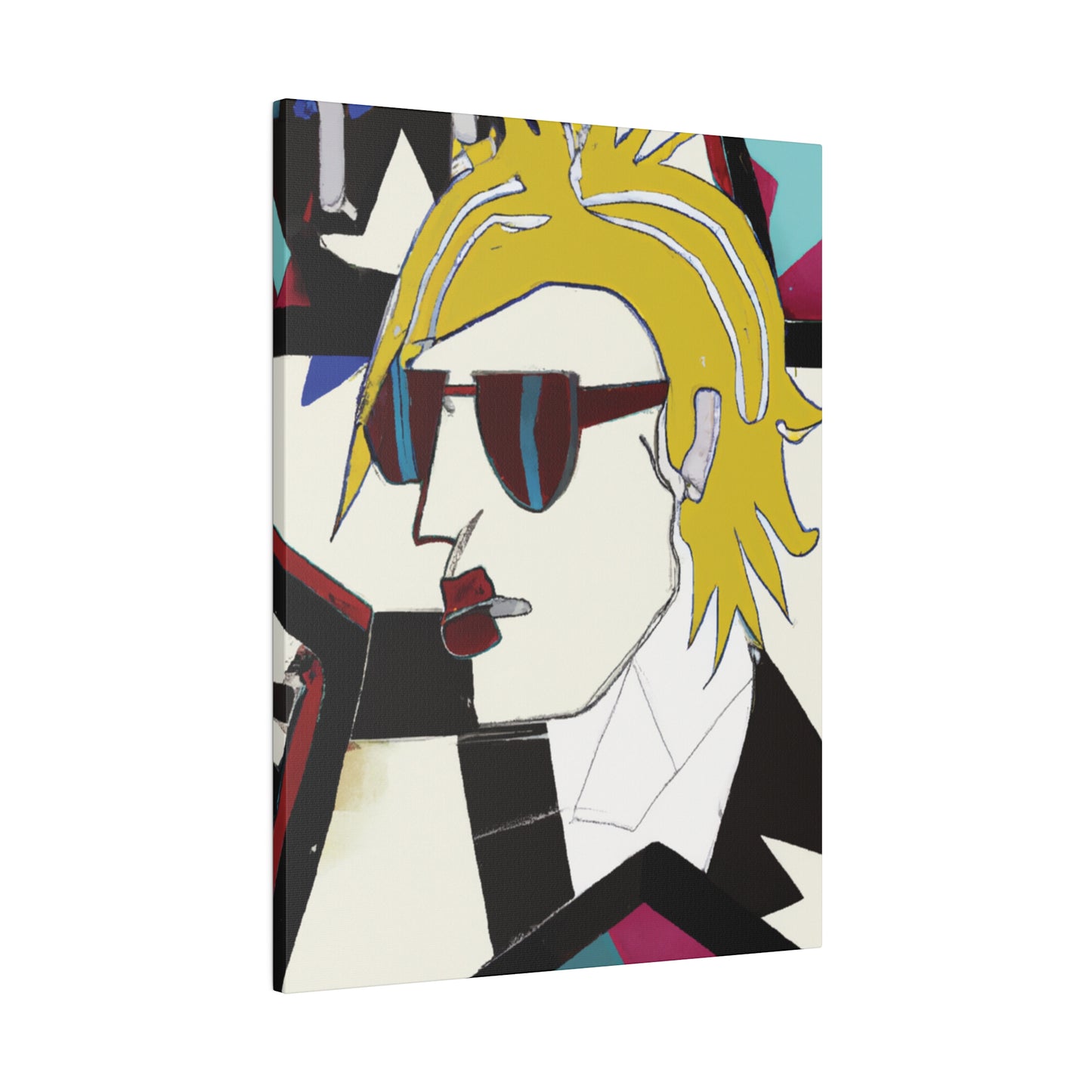 6895N - Rockstar Painting Print | Face | Abstract | Poster | Home Decor | Wall Art | Music Art | Canvas