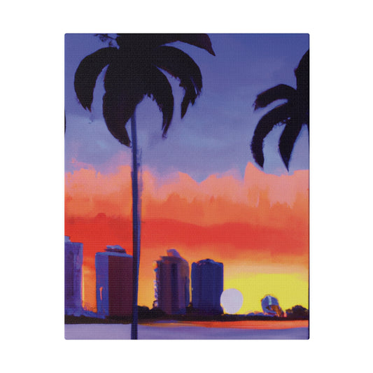 6829T - Miami Beach Sunset Painting Print | Miami | Beach | Sunset | Poster | Home Decor | Wall Art | Canvas