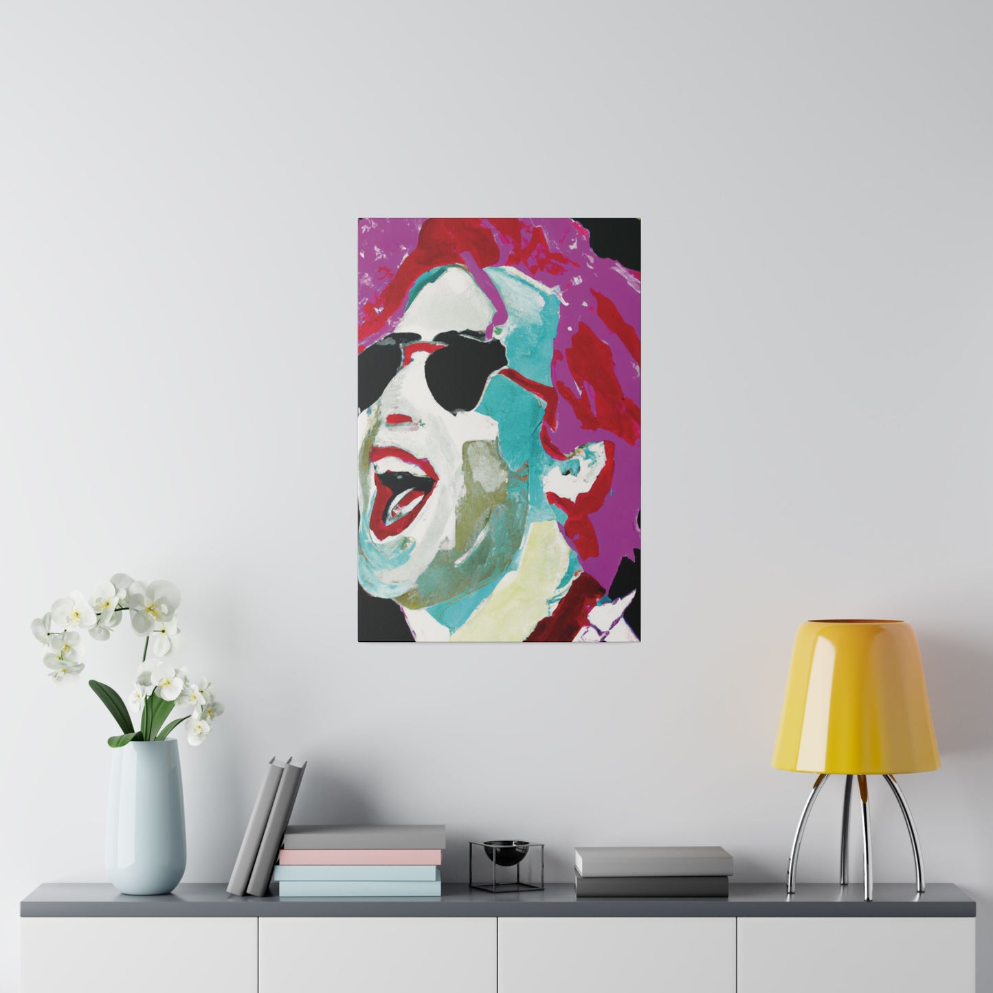 7676H - Rockstar Painting Print | Face | Abstract | Poster | Home Decor | Wall Art | Music Art | Canvas