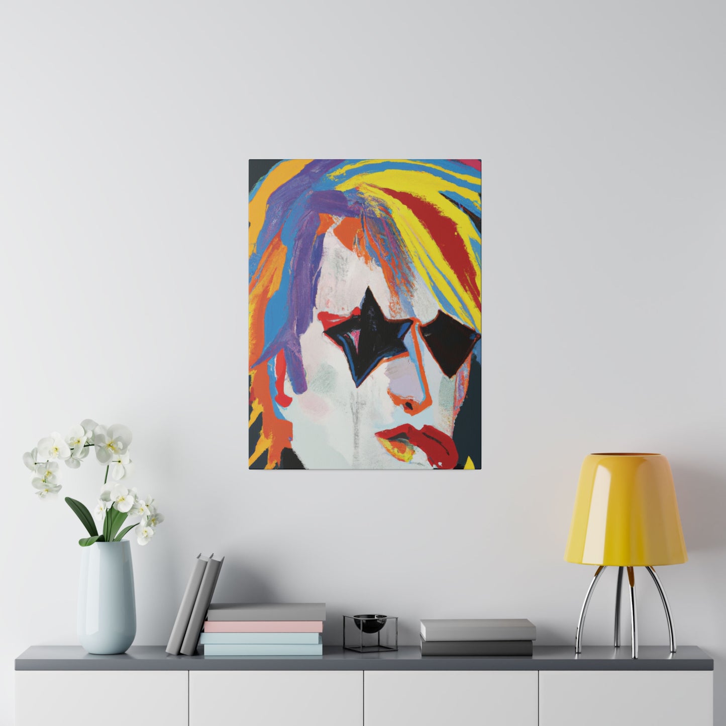 5673A - Rockstar Painting Print | Face | Abstract | Poster | Home Decor | Wall Art | Music Art | Canvas