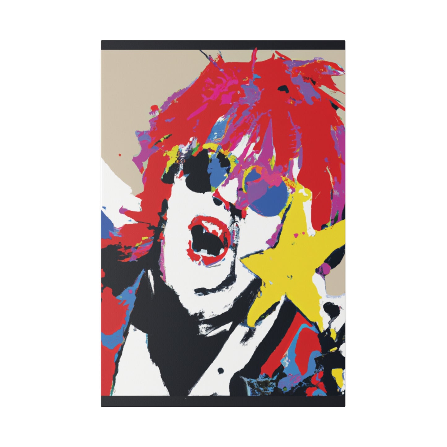 8717H - Rockstar Painting Print | Face | Abstract | Poster | Home Decor | Wall Art | Music Art | Canvas