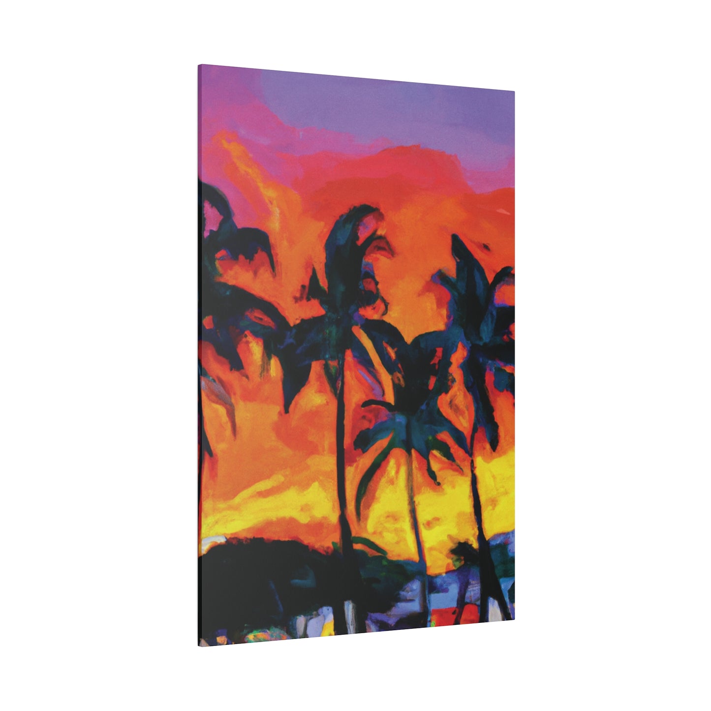 7487R - Miami Beach Sunset Painting Print | Miami | Beach | Sunset | Poster | Home Decor | Wall Art | Canvas