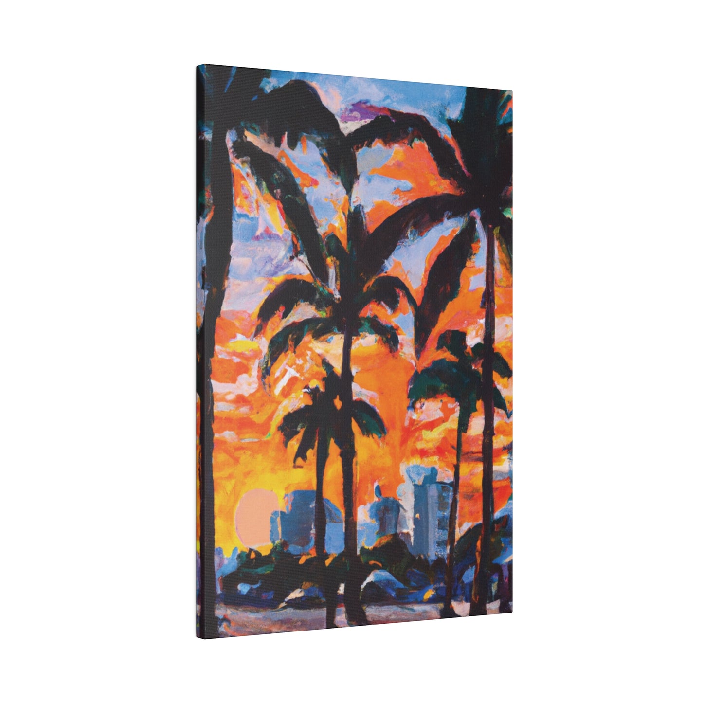 8957Q - Miami Beach Sunset Painting Print | Miami | Beach | Sunset | Poster | Home Decor | Wall Art | Canvas