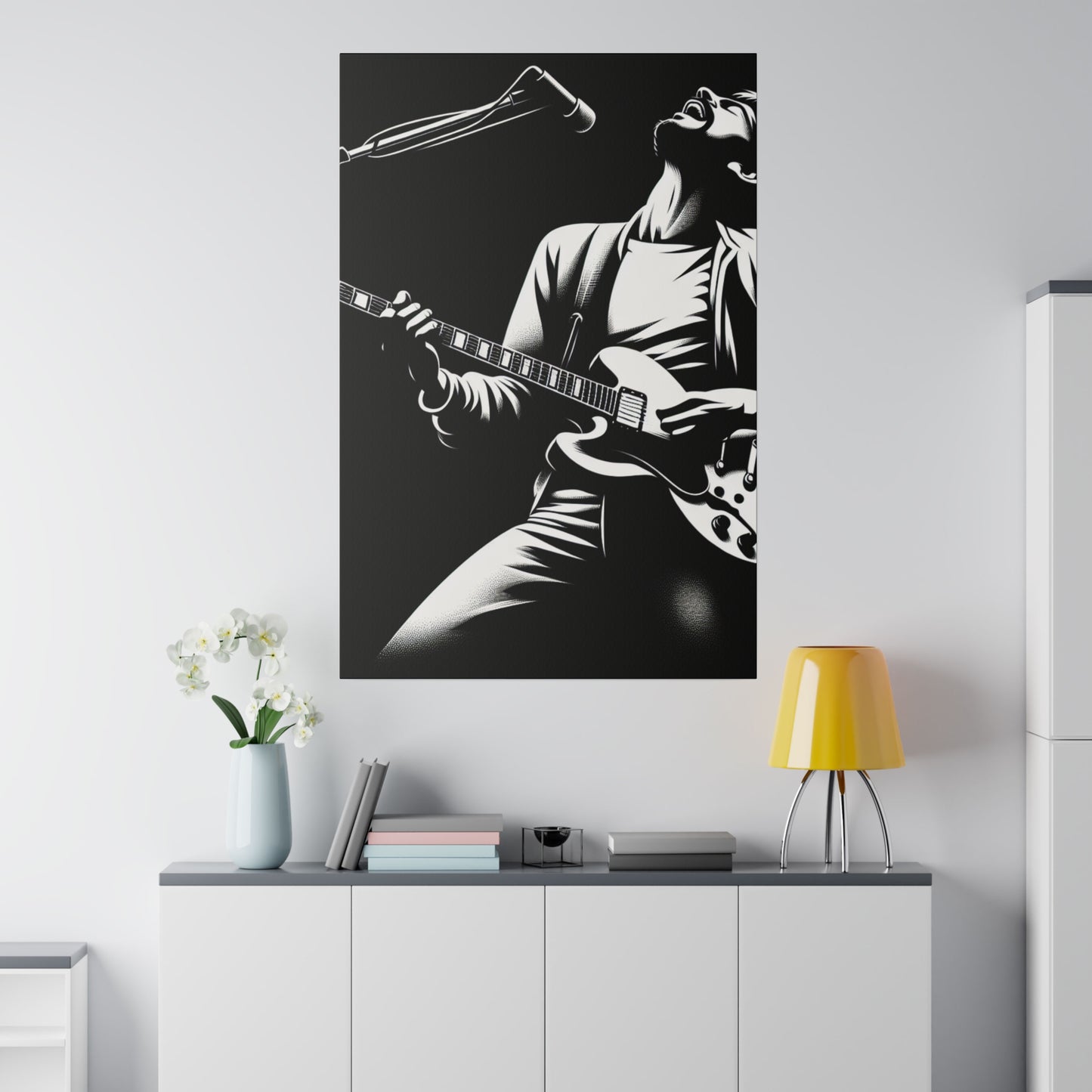 8932M - music art work, rockstar gifts, musician gift ideas, guitar art work, guitar artwork, guitar wall art canvas, playing guitar, decor