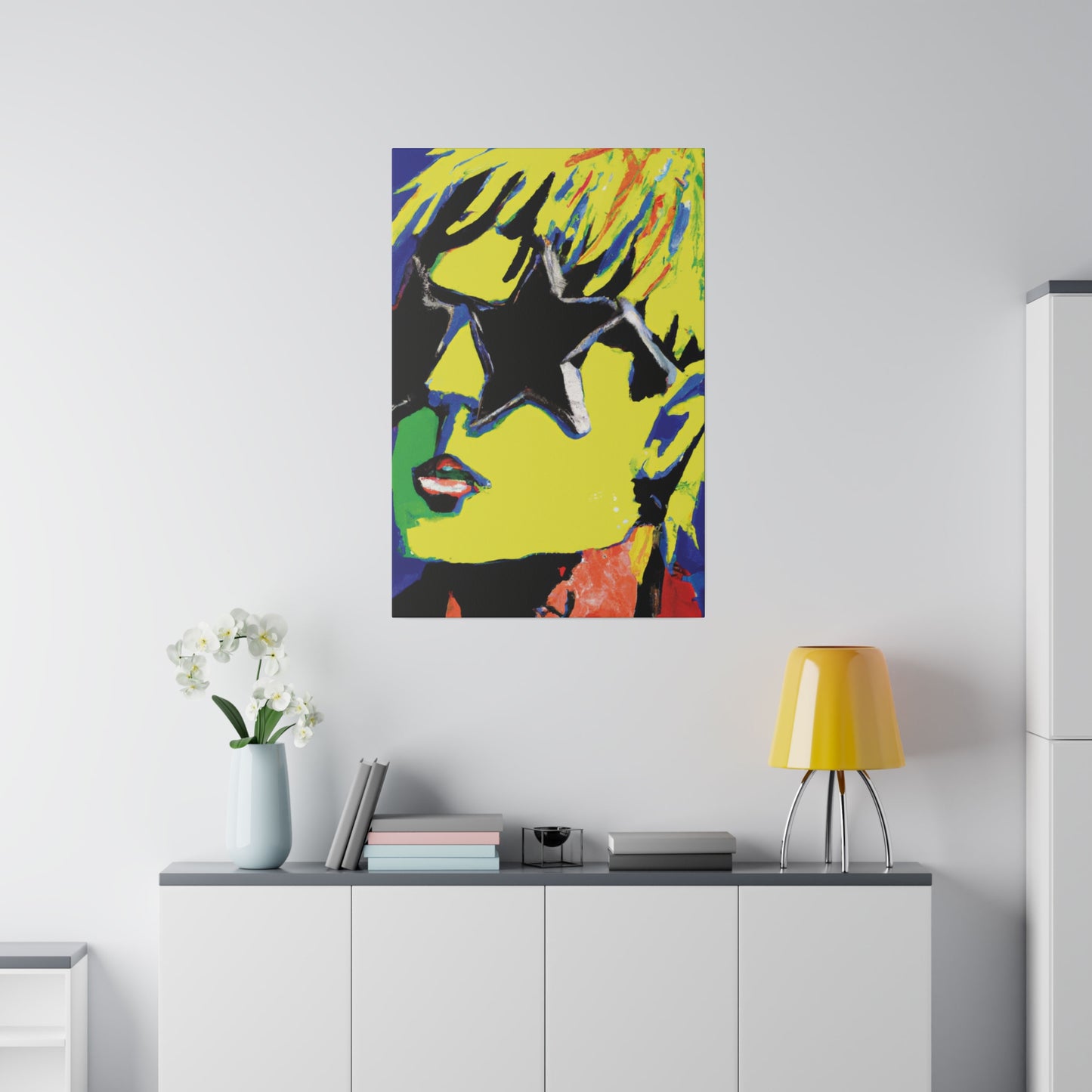 9785T - Rockstar Painting Print | Face | Abstract | Poster | Home Decor | Wall Art | Music Art | Canvas