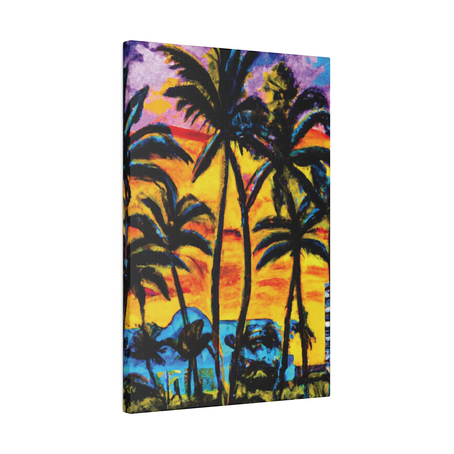 5378U - Miami Beach Sunset Painting Print | Miami | Beach | Sunset | Poster | Home Decor | Wall Art | Canvas