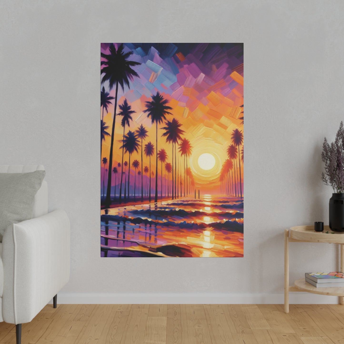 7825Z - miami beach art, sunset background, ocean art work, beach art work, sunset designs, miami beach painting, miami beach print