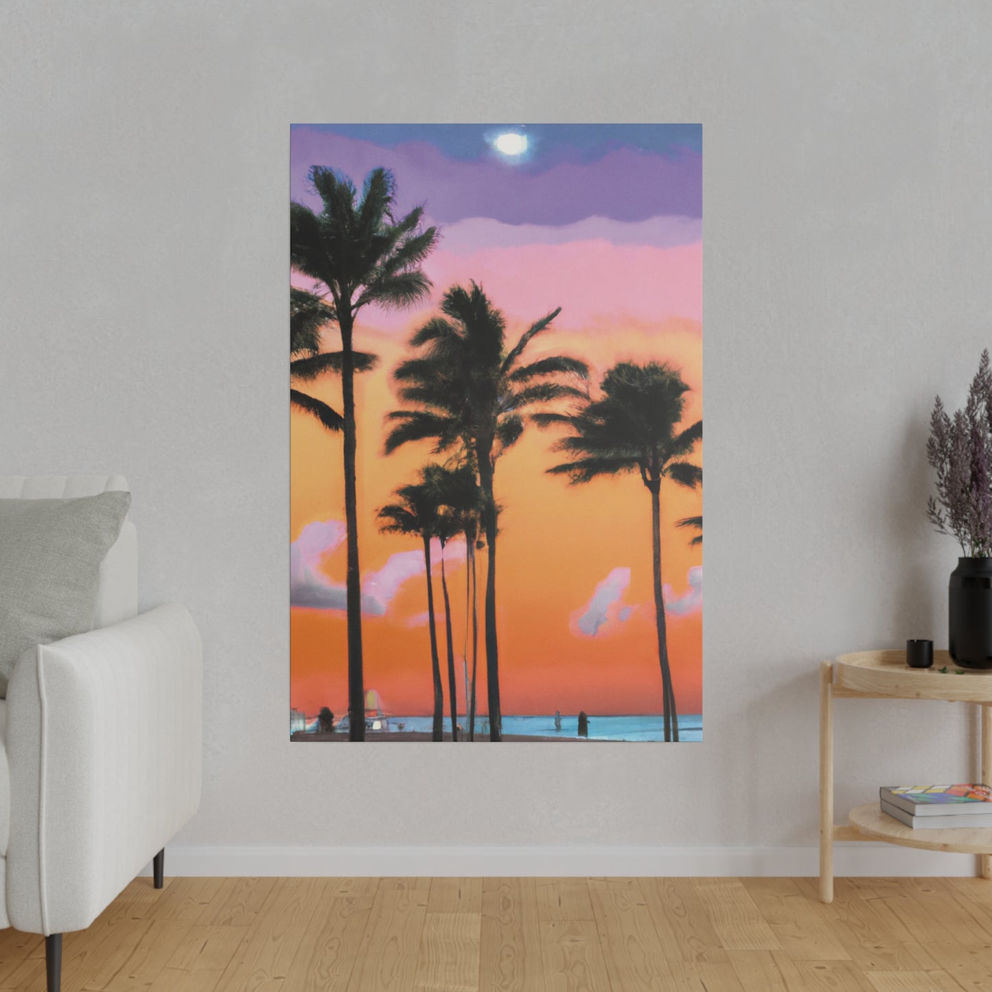 4126T - Miami Beach Sunset Painting Print | Miami | Beach | Sunset | Poster | Home Decor | Wall Art | Canvas