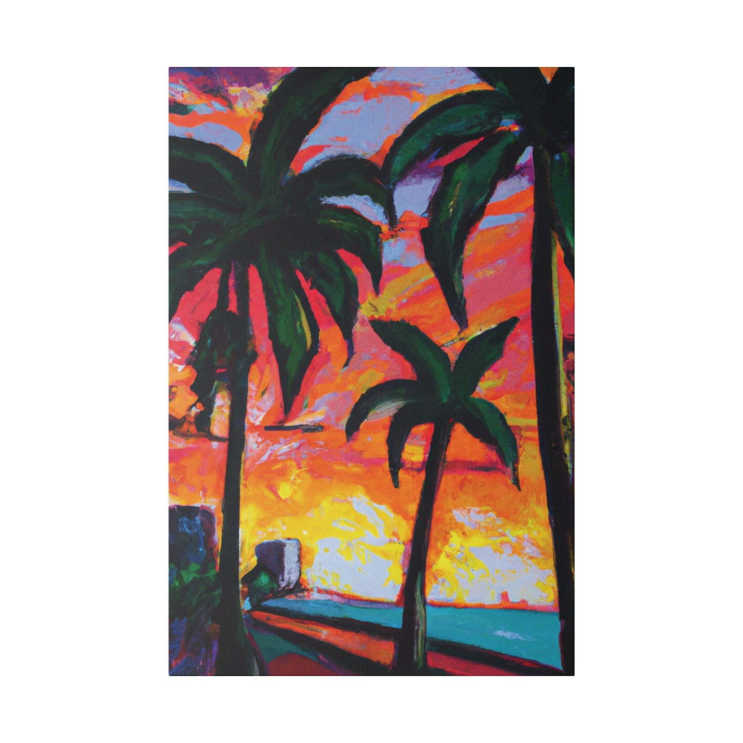 5471R - Miami Beach Sunset Painting Print | Miami | Beach | Sunset | Poster | Home Decor | Wall Art | Canvas