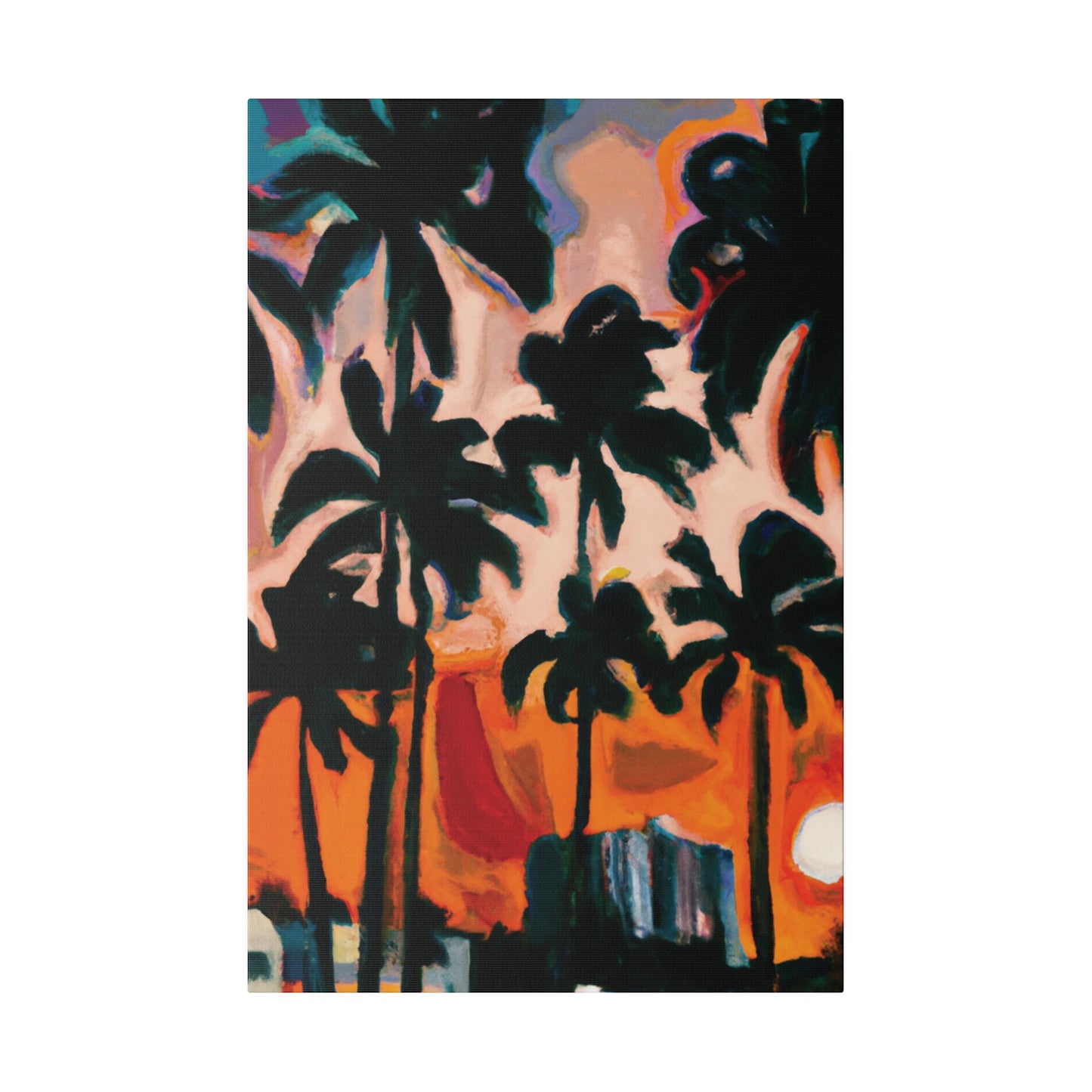 4317T - Miami Beach Sunset Painting Print | Miami | Beach | Sunset | Poster | Home Decor | Wall Art | Canvas