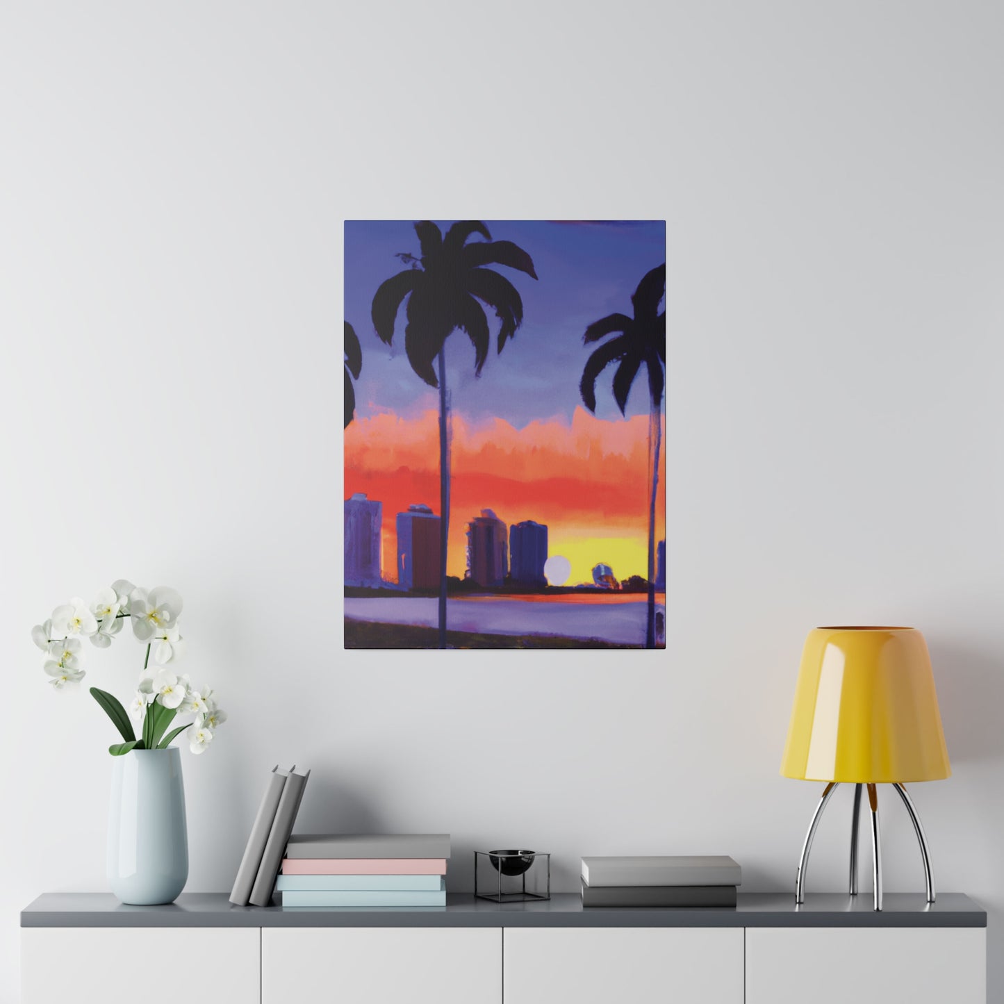 6829T - Miami Beach Sunset Painting Print | Miami | Beach | Sunset | Poster | Home Decor | Wall Art | Canvas