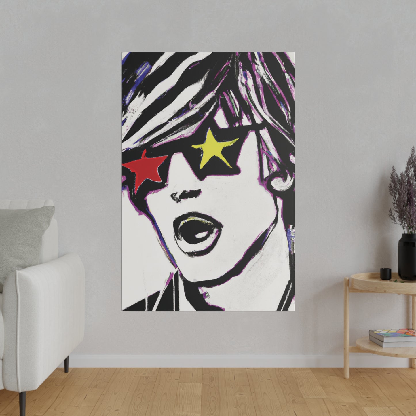 4532A - Rockstar Painting Print | Face | Abstract | Poster | Home Decor | Wall Art | Music Art | Canvas