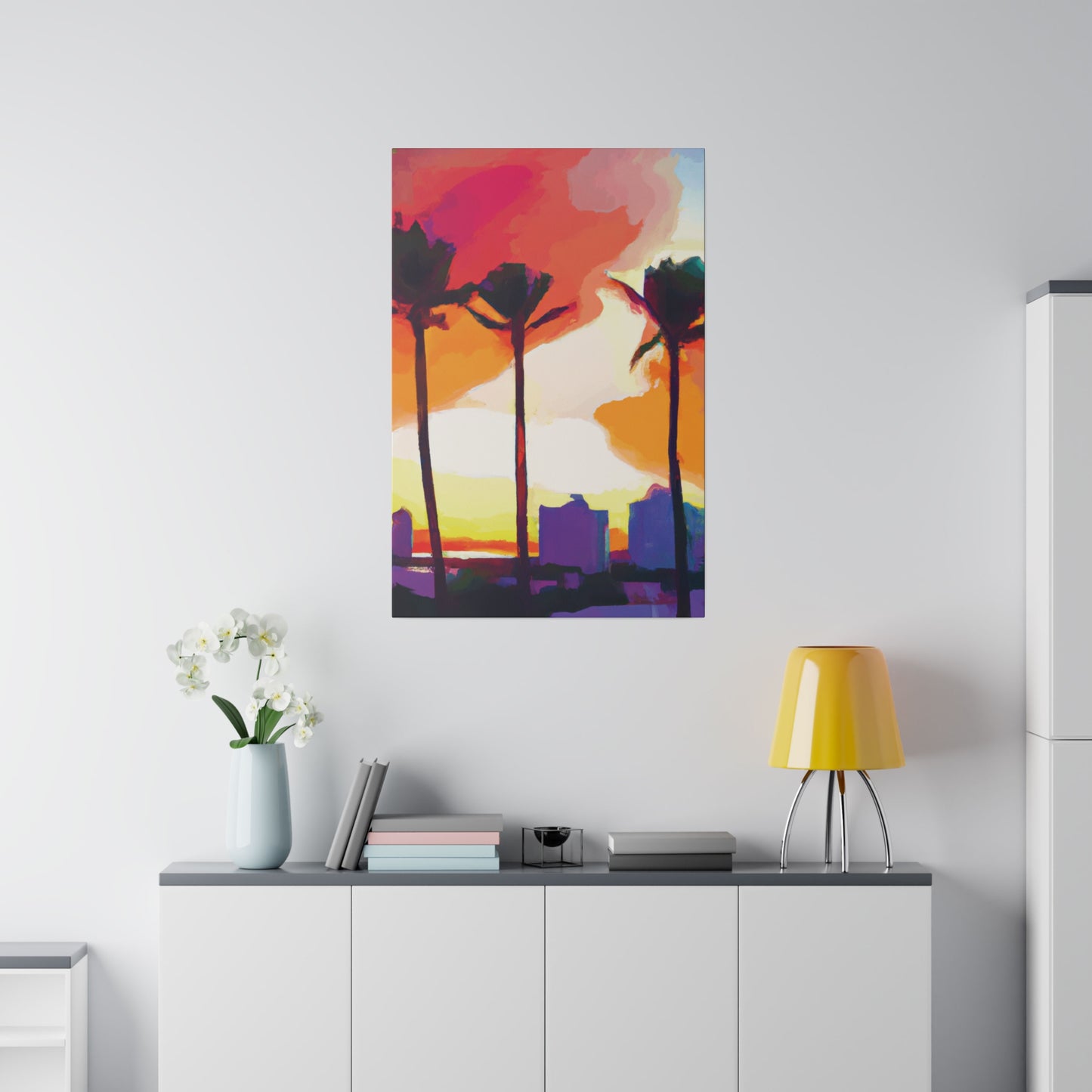 1605J - Miami Beach Sunset Painting Print | Miami | Beach | Sunset | Poster | Home Decor | Wall Art | Canvas