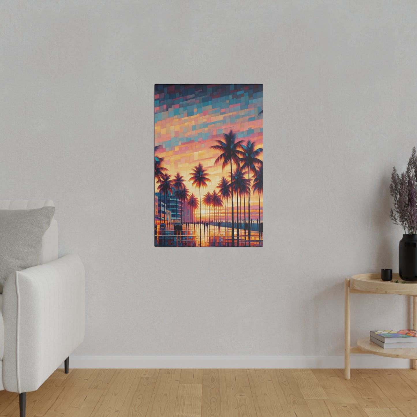 8263Z - miami beach art, sunset background, ocean art work, beach art work, sunset designs, miami beach painting, miami beach print