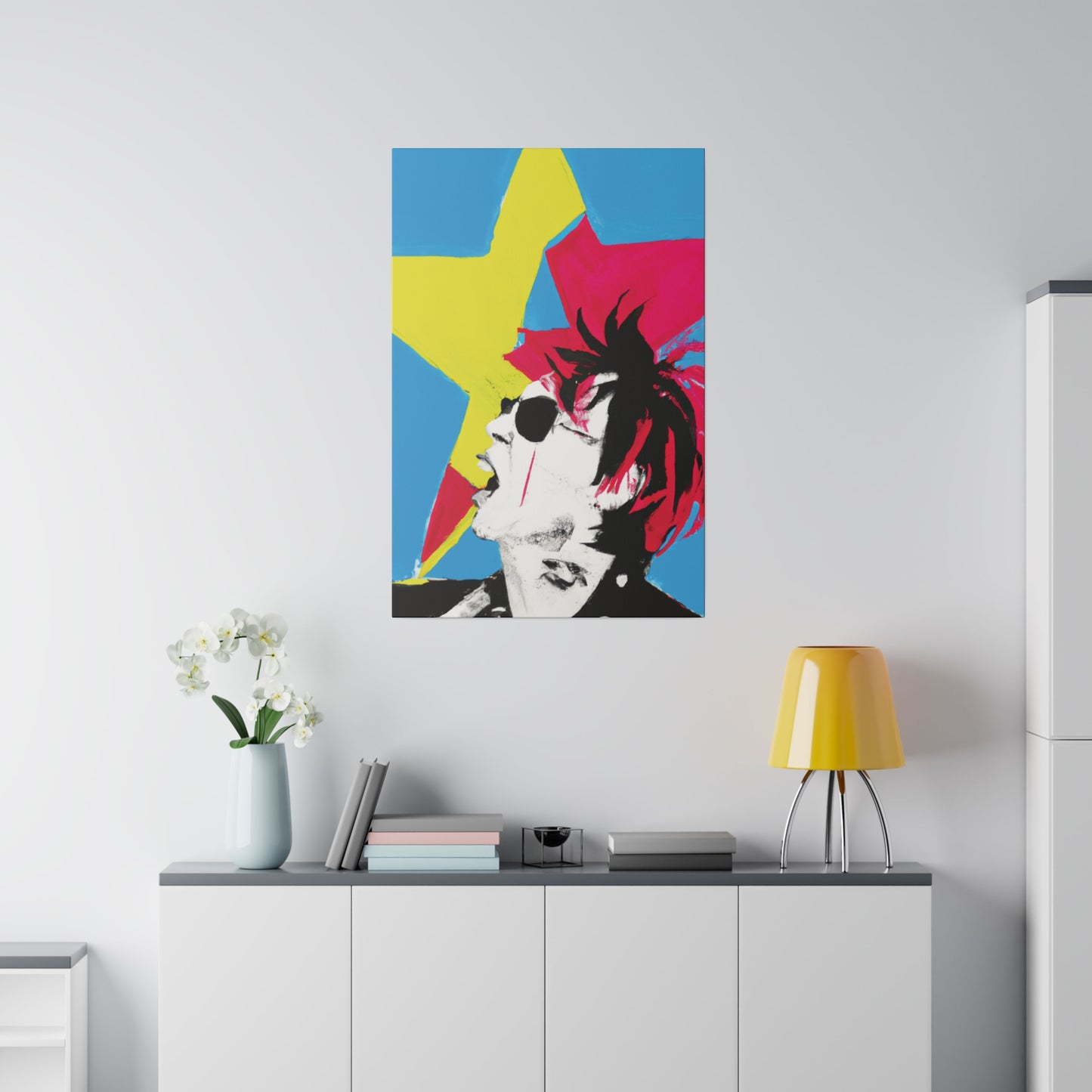 7179X - Rockstar Painting Print | Face | Abstract | Poster | Home Decor | Wall Art | Music Art | Canvas