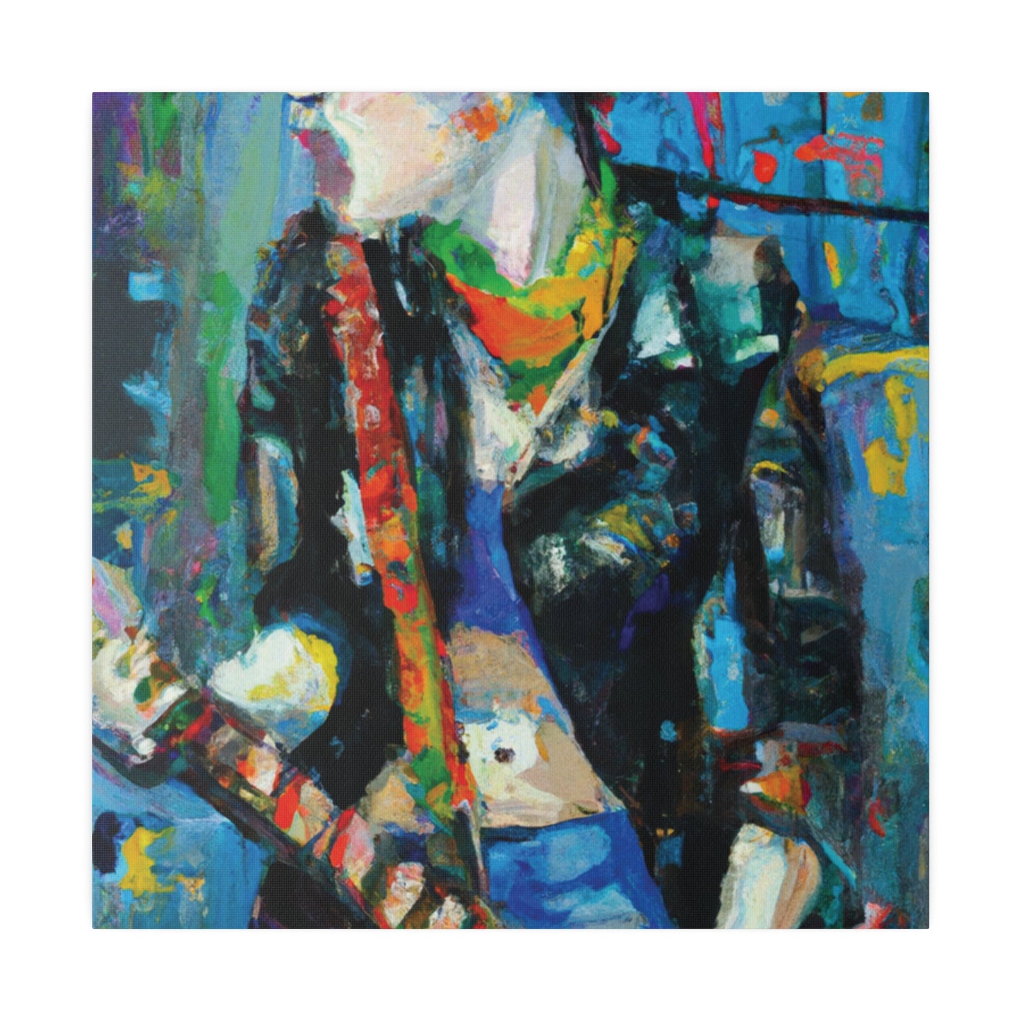 3601F - Rockstar Oil Painting Style Print | Poster | Home Decor | Wall Art | Music Art | Canvas