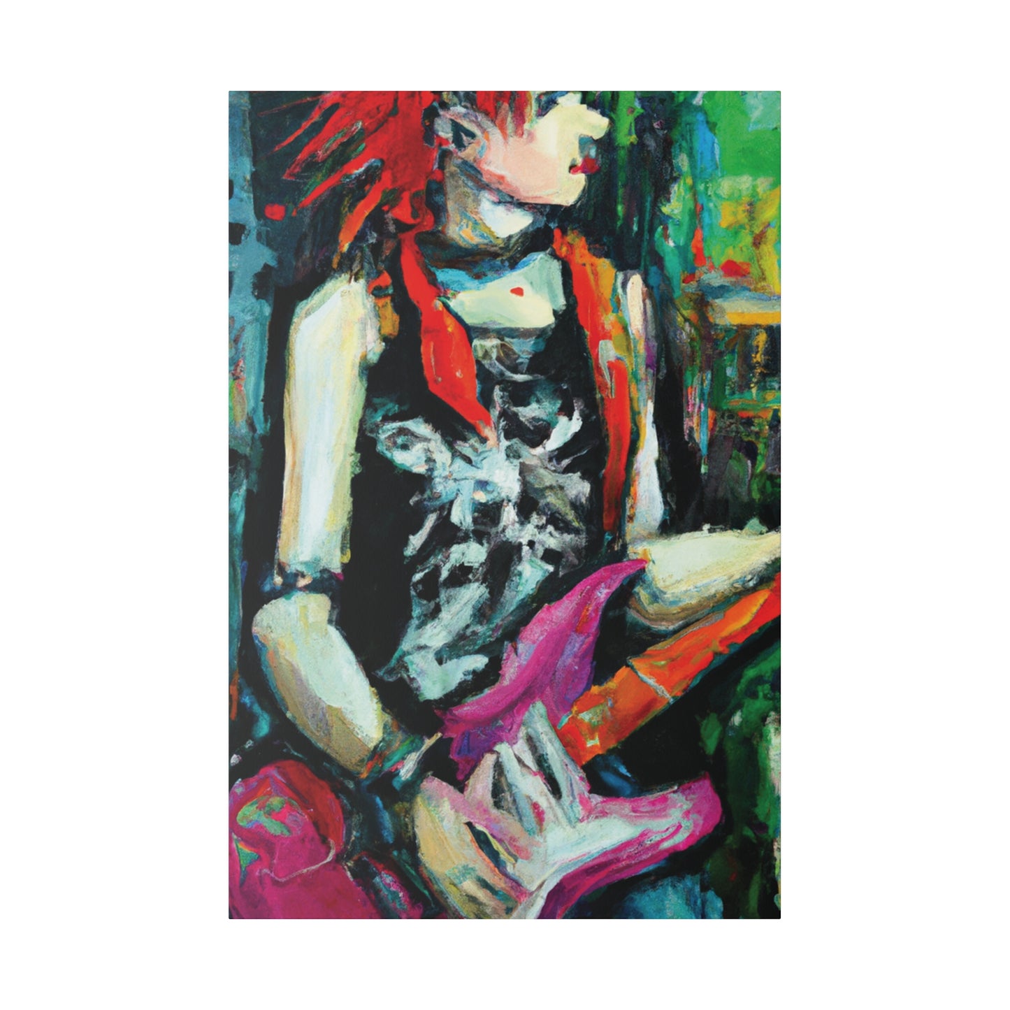 7134X - Rockstar Oil Painting Style Print | Poster | Home Decor | Wall Art | Music Art | Canvas