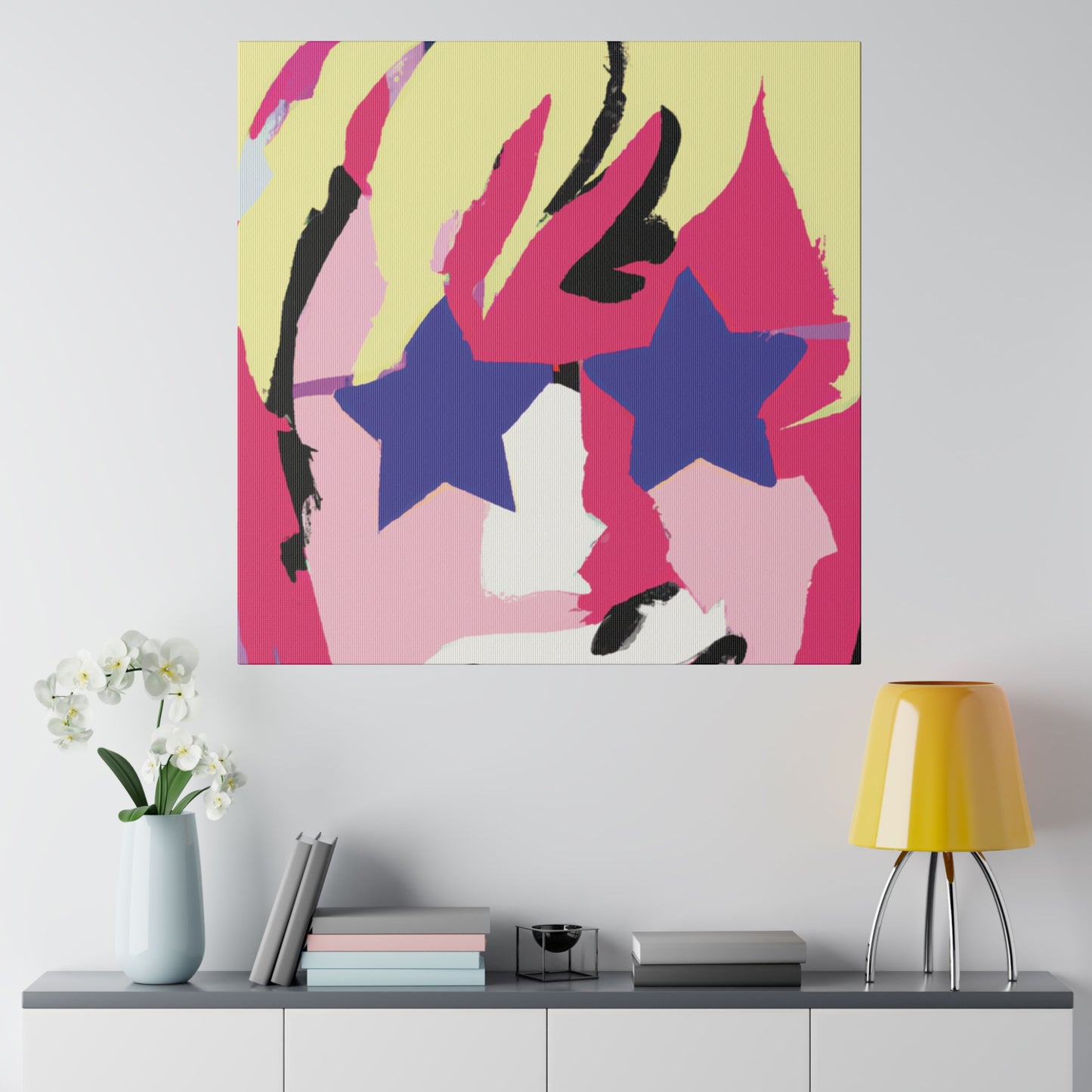 3558K - Rockstar Painting Print | Face | Abstract | Poster | Home Decor | Wall Art | Music Art | Canvas