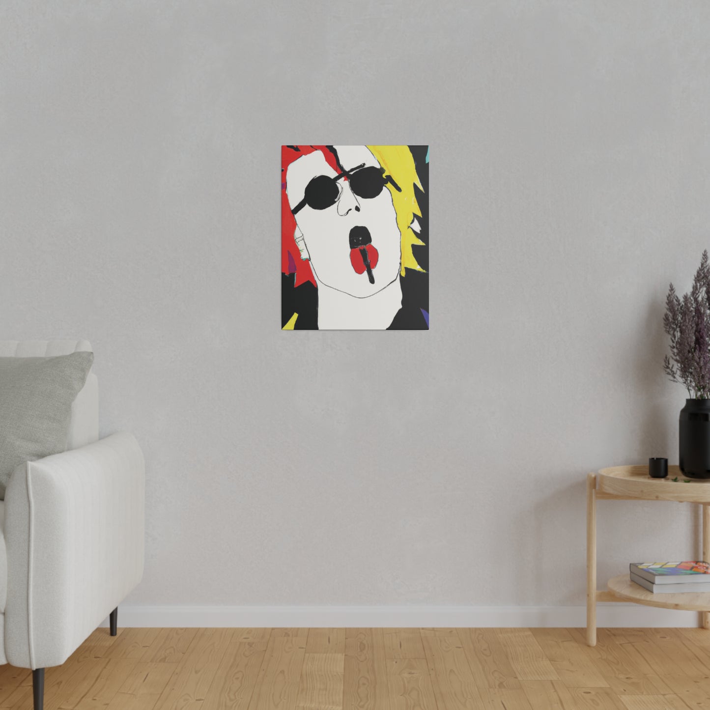 8372R - Rockstar Painting Print | Face | Abstract | Poster | Home Decor | Wall Art | Music Art | Canvas