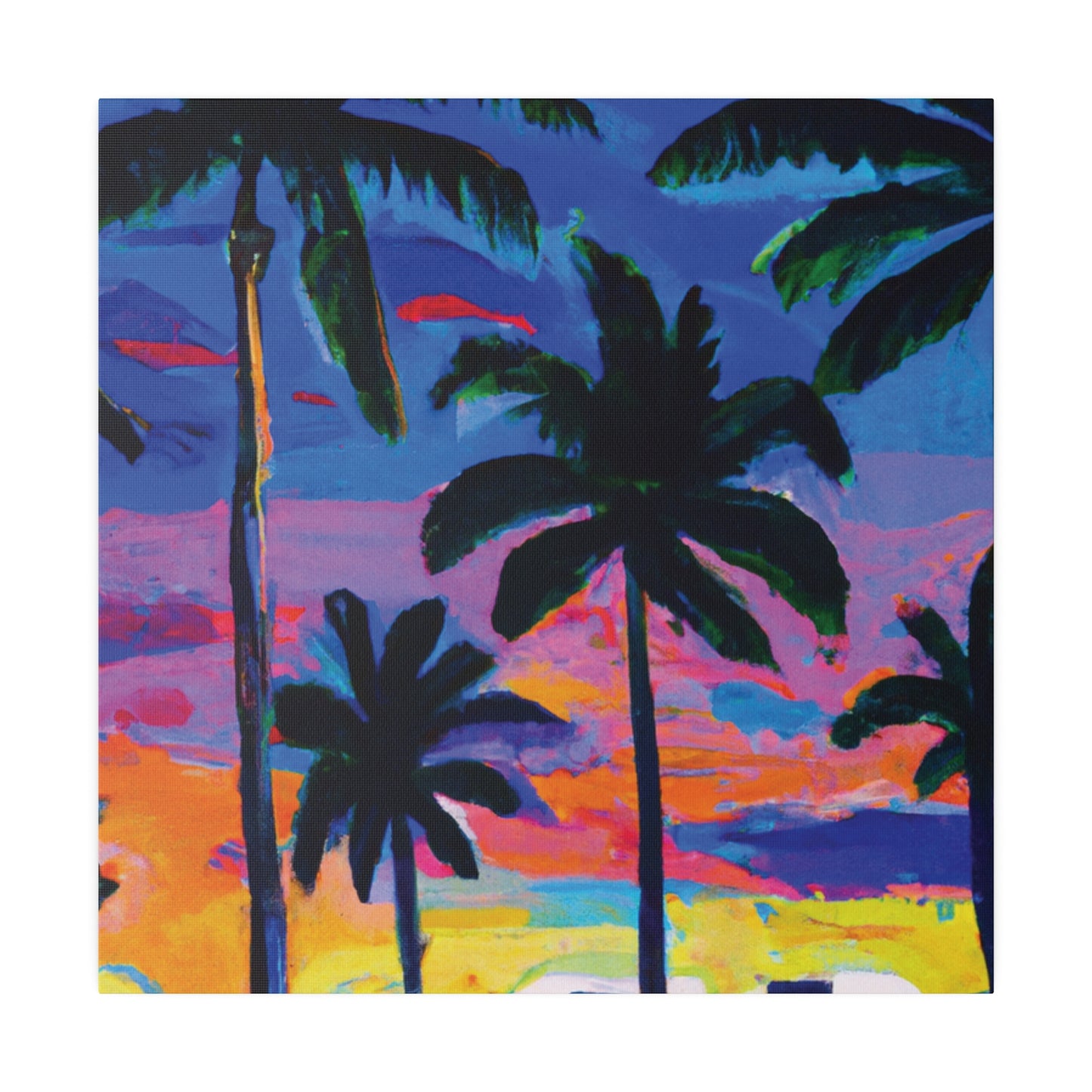 4621L - Miami Beach Sunset Painting Print | Miami | Beach | Sunset | Poster | Home Decor | Wall Art | Canvas