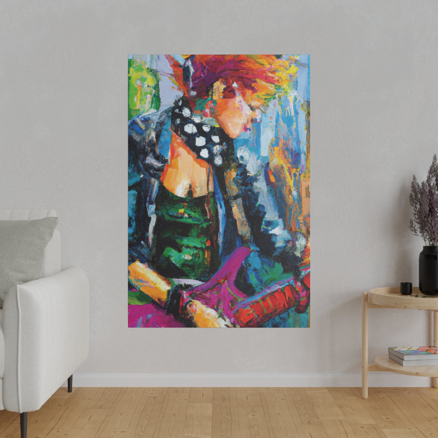 8032E - Rockstar Oil Painting Style Print | Poster | Home Decor | Wall Art | Music Art | Canvas