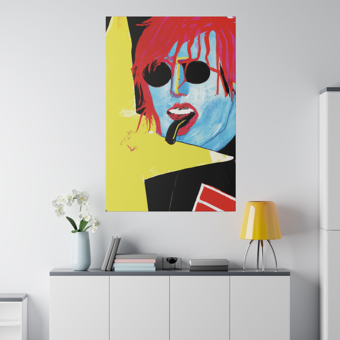 6227H - Rockstar Painting Print | Face | Abstract | Poster | Home Decor | Wall Art | Music Art | Canvas