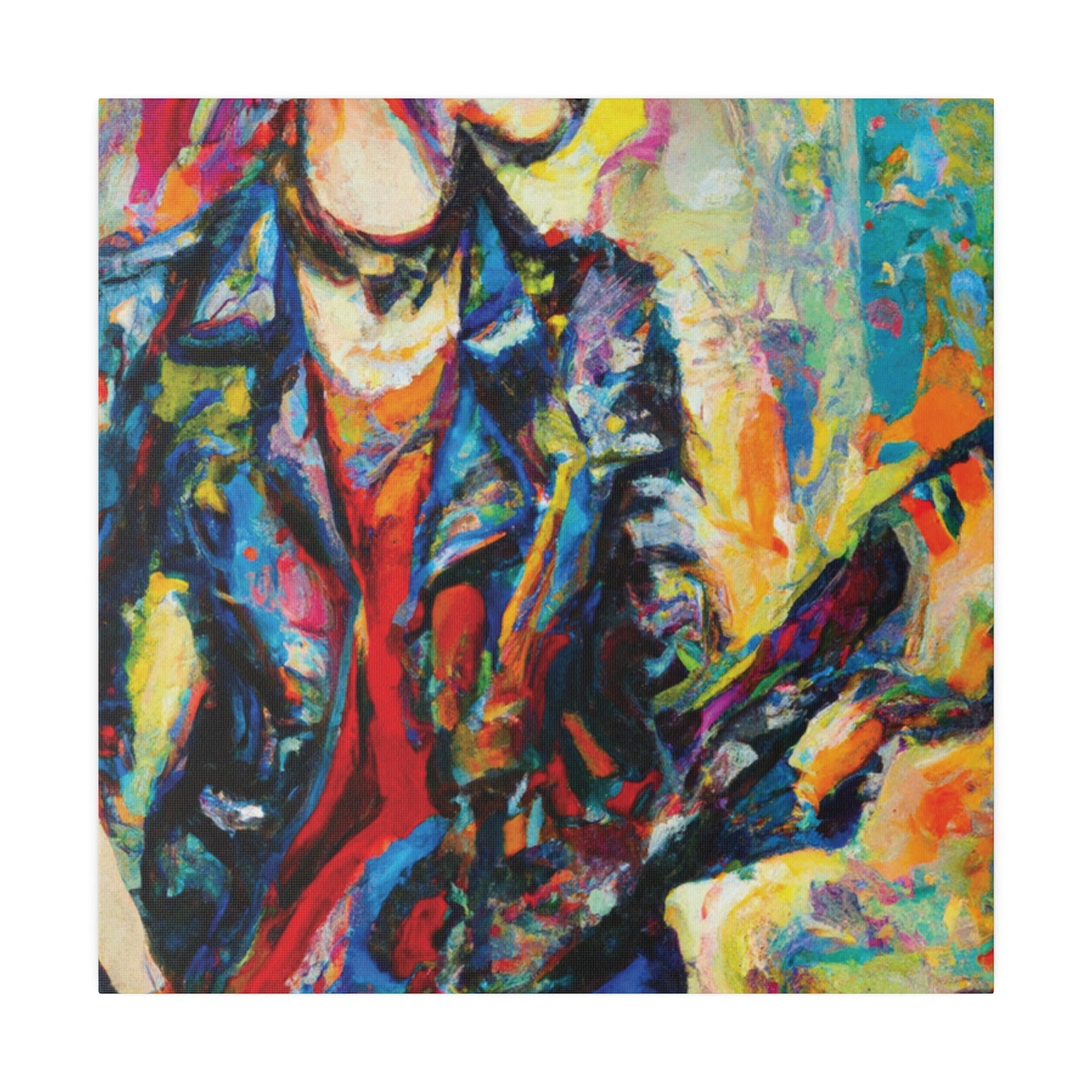 3154V - Rockstar Oil Painting Style Print | Poster | Home Decor | Wall Art | Music Art | Canvas