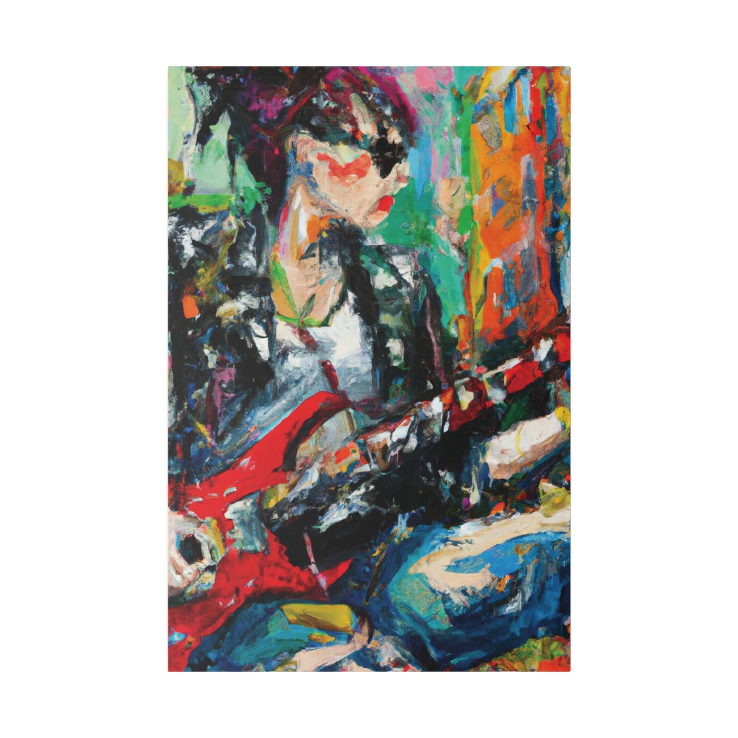 8390L - Rockstar Oil Painting Style Print | Poster | Home Decor | Wall Art | Music Art | Canvas