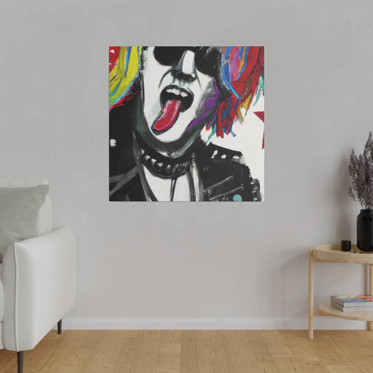 5679K - Rockstar Painting Print | Face | Abstract | Poster | Home Decor | Wall Art | Music Art | Canvas