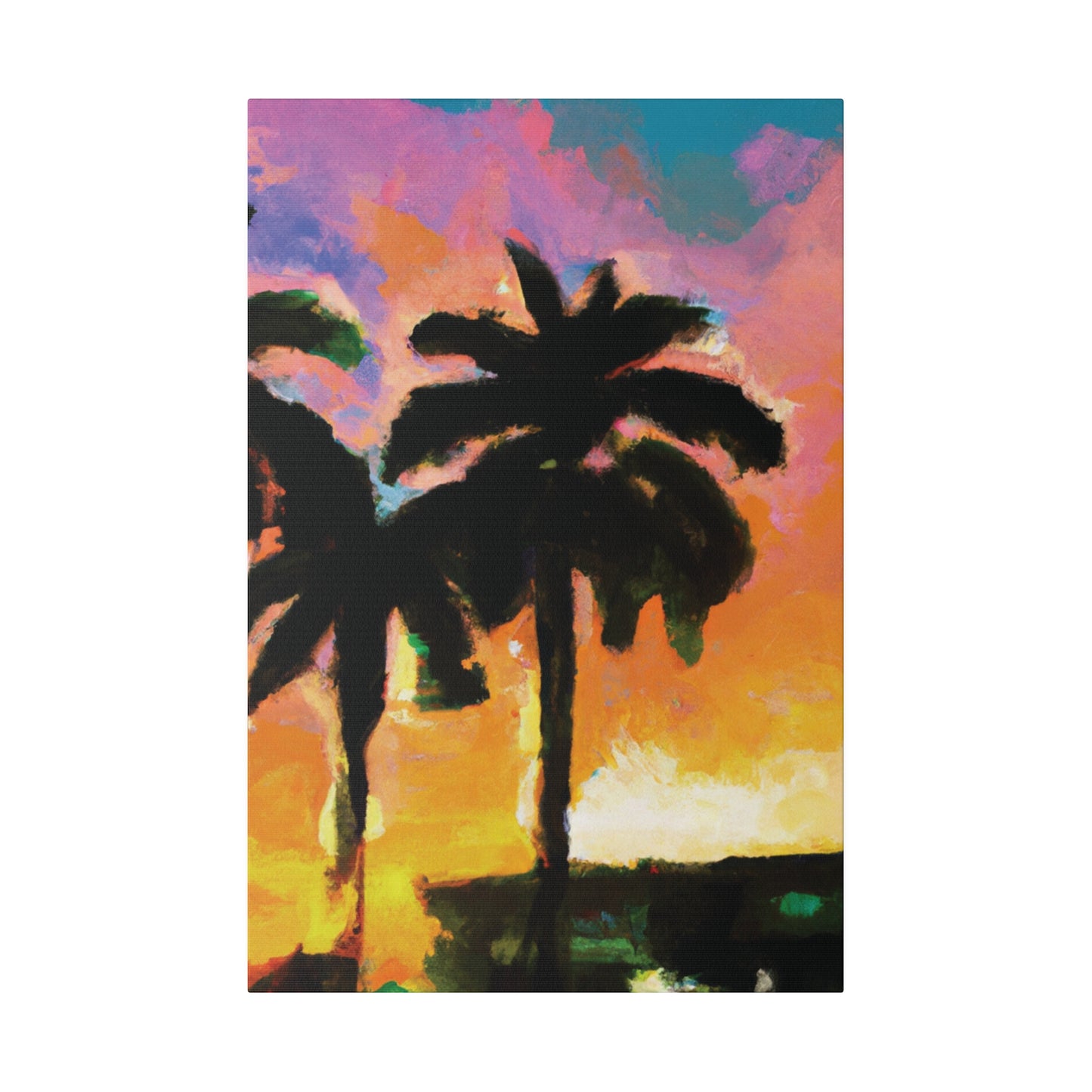 1532W - Miami Beach Sunset Painting Print | Miami | Beach | Sunset | Poster | Home Decor | Wall Art | Canvas