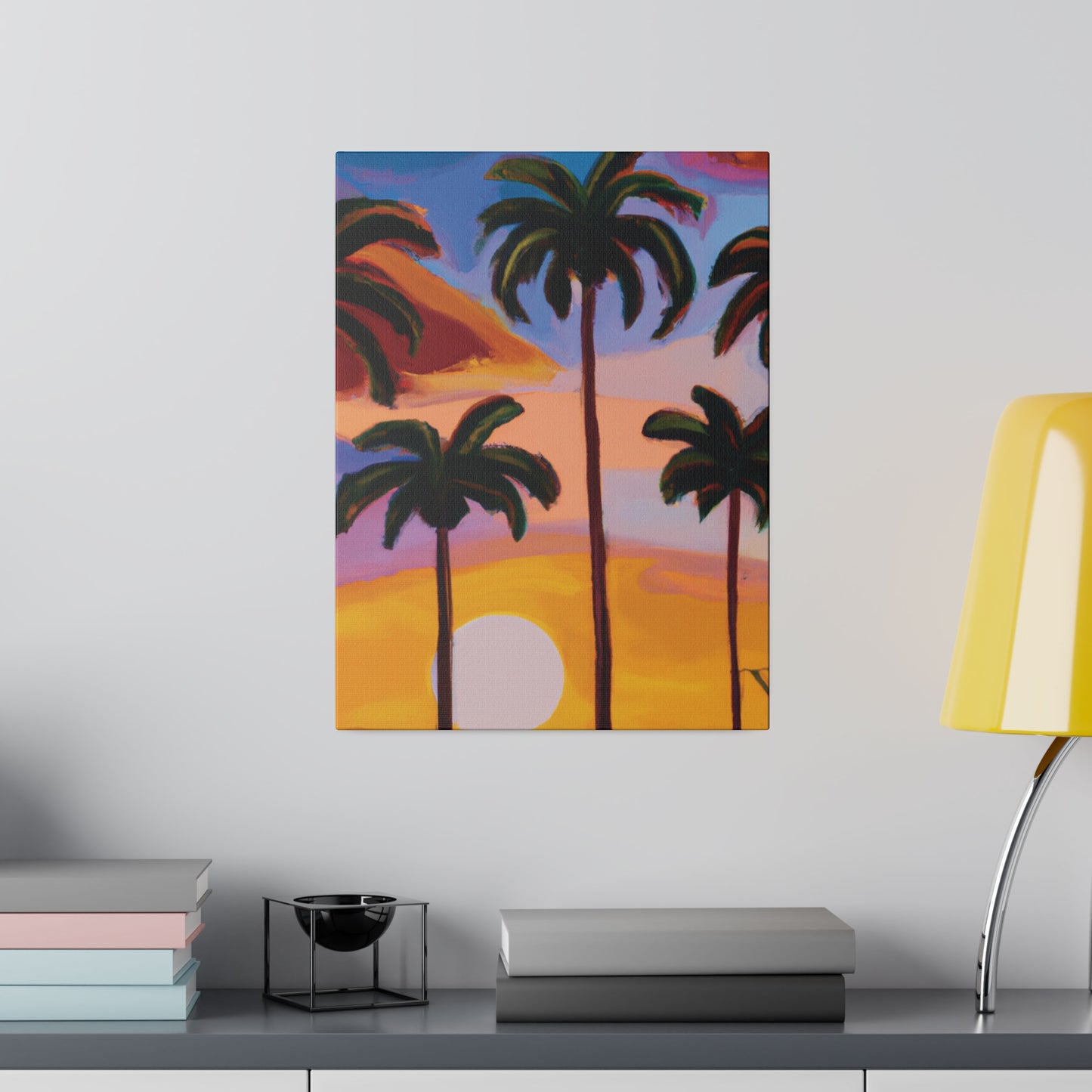 3282K - Miami Beach Sunset Painting Print | Miami | Beach | Sunset | Poster | Home Decor | Wall Art | Canvas
