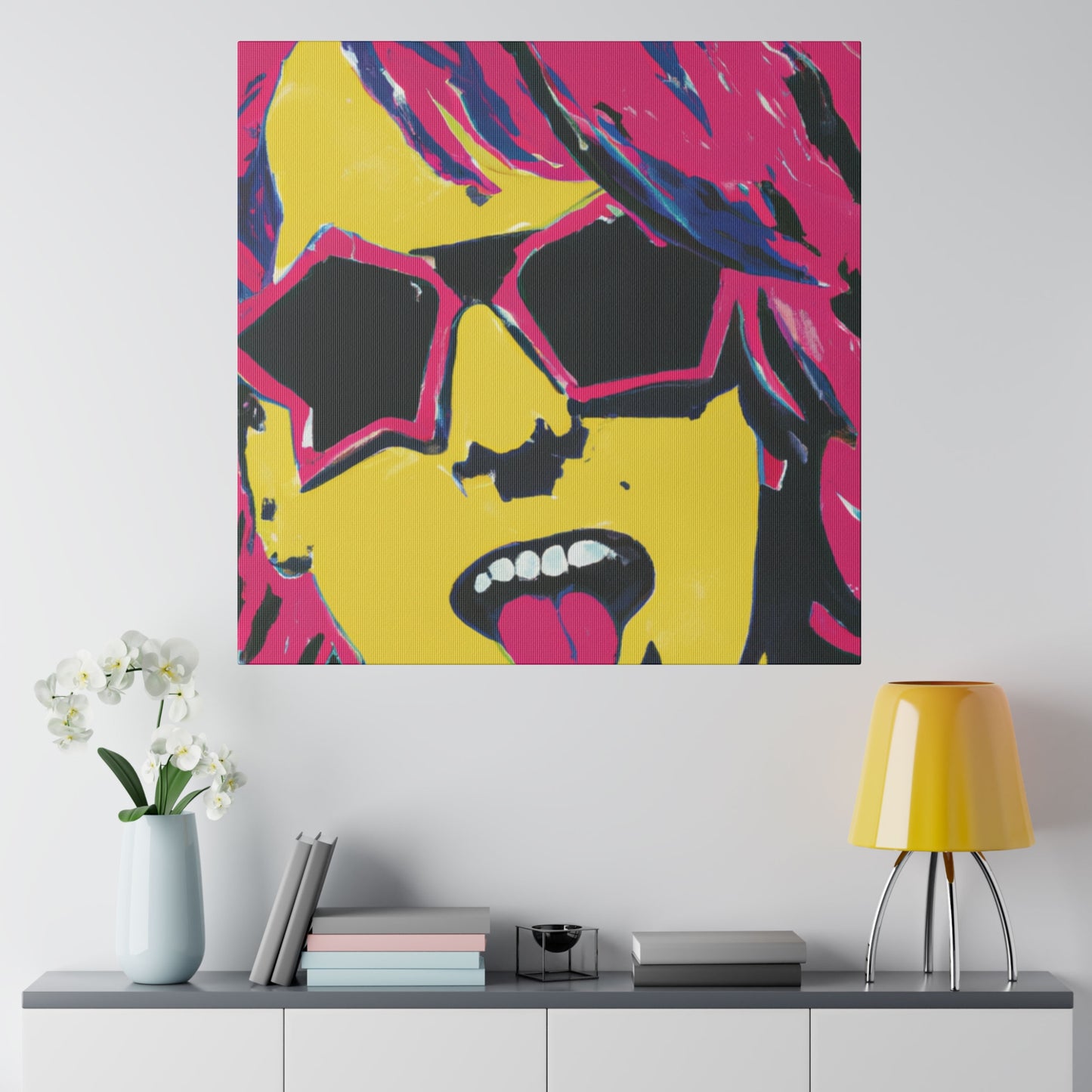 2536W - Rockstar Painting Print | Face | Abstract | Poster | Home Decor | Wall Art | Music Art | Canvas