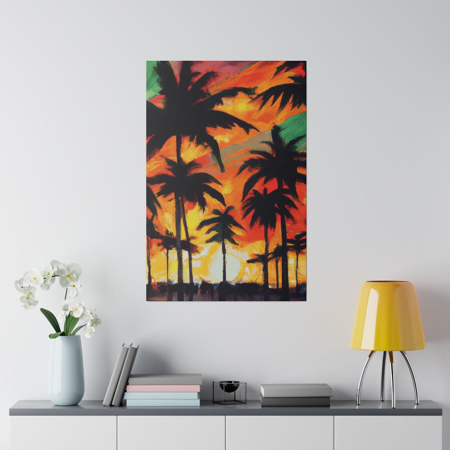 4567E - Miami Beach Sunset Painting Print | Miami | Beach | Sunset | Poster | Home Decor | Wall Art | Canvas