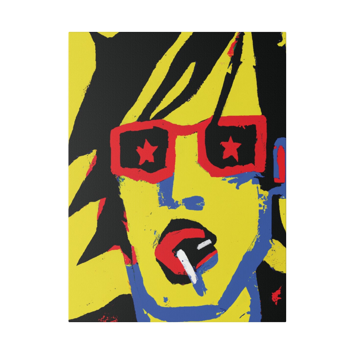 4745B - Rockstar Painting Print | Face | Abstract | Poster | Home Decor | Wall Art | Music Art | Canvas