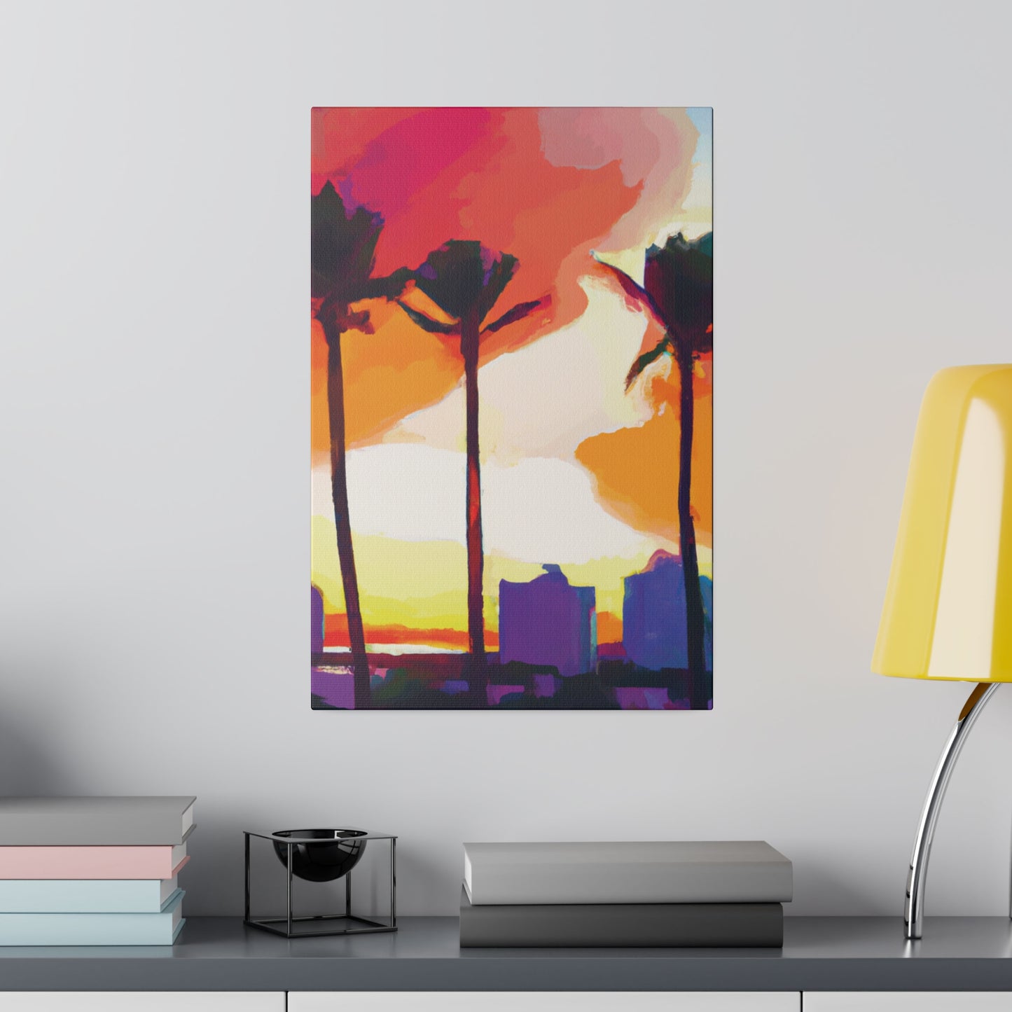 1605J - Miami Beach Sunset Painting Print | Miami | Beach | Sunset | Poster | Home Decor | Wall Art | Canvas